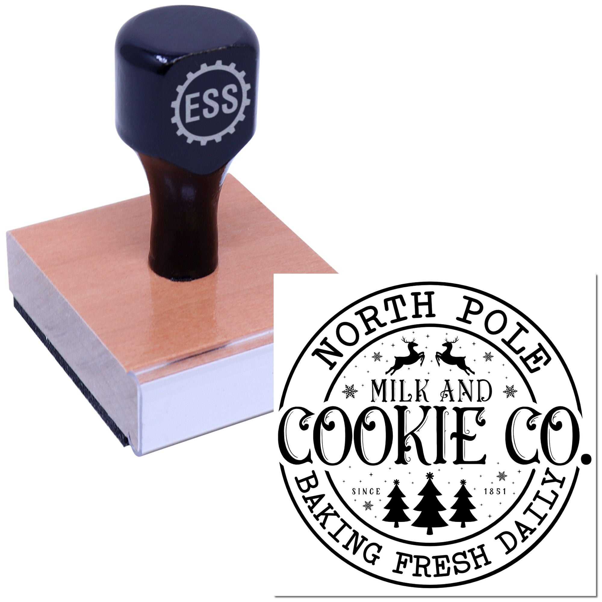 Polar Cookie Seal Place Card Rubber Stamp