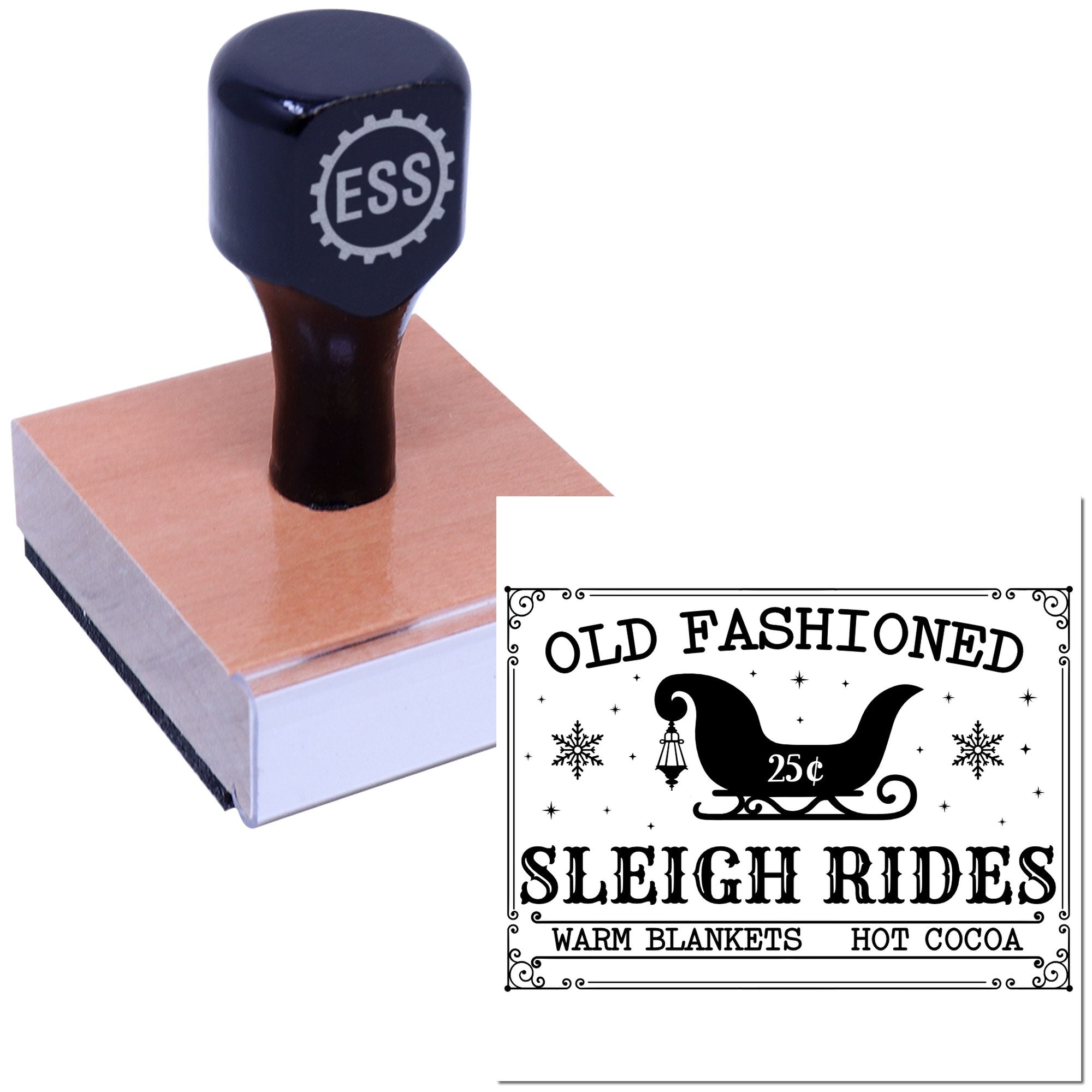 Cozy Winter Sleigh Craft Rubber Stamp