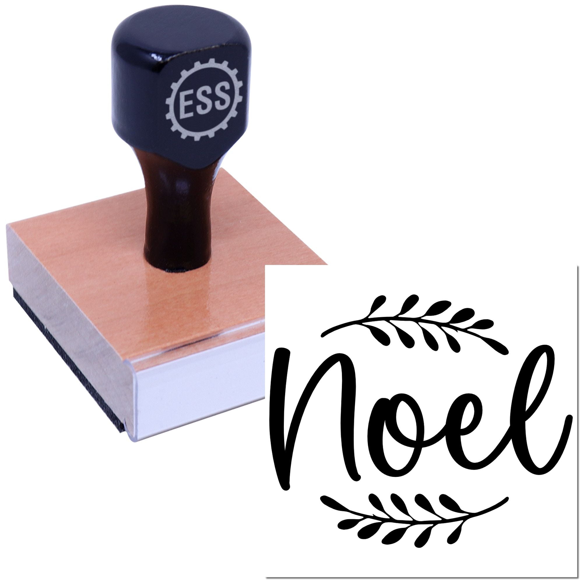 Elegant Holiday Noel Paper Craft Rubber Stamp