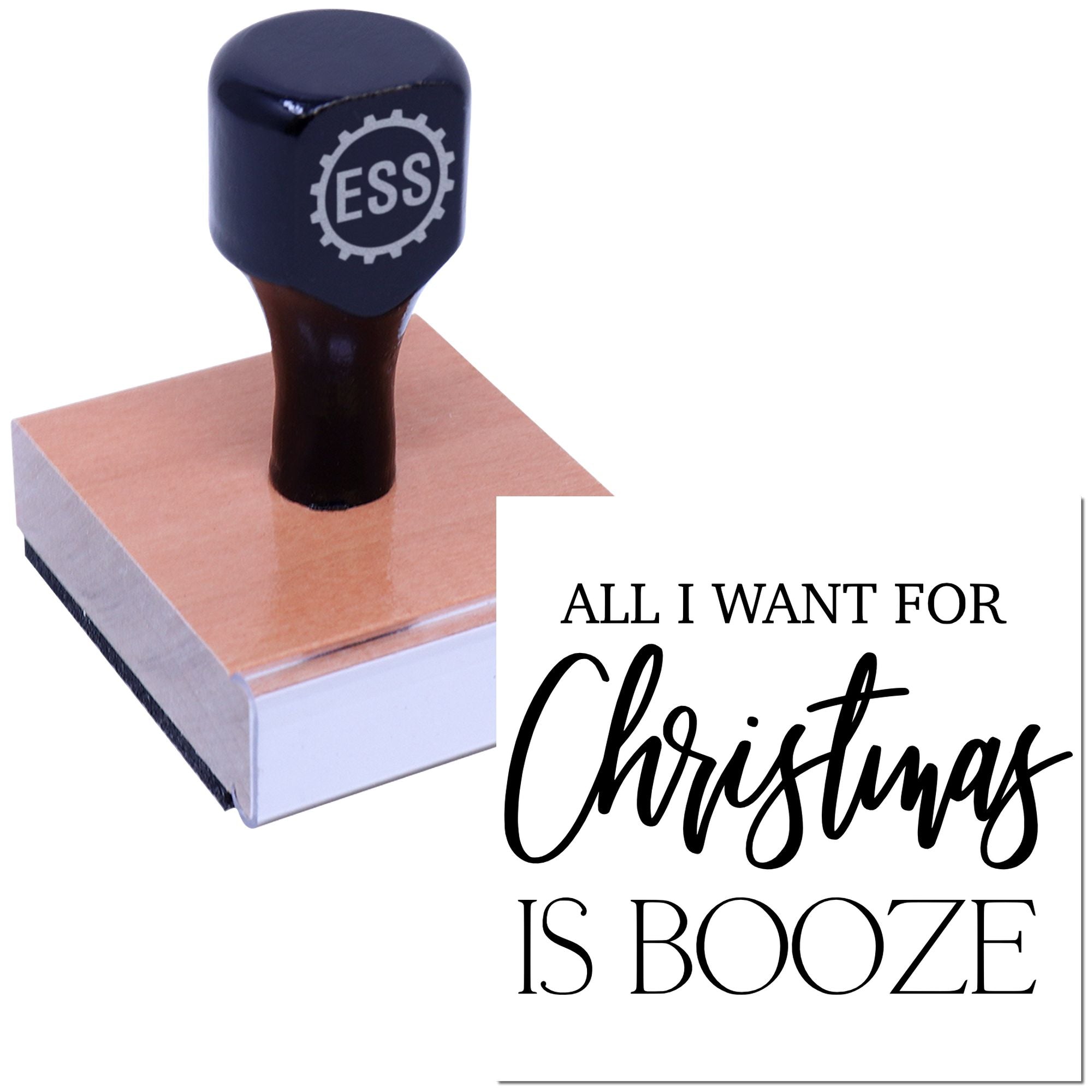 Boozy Christmas Wish Papercraft Rubber Stamp