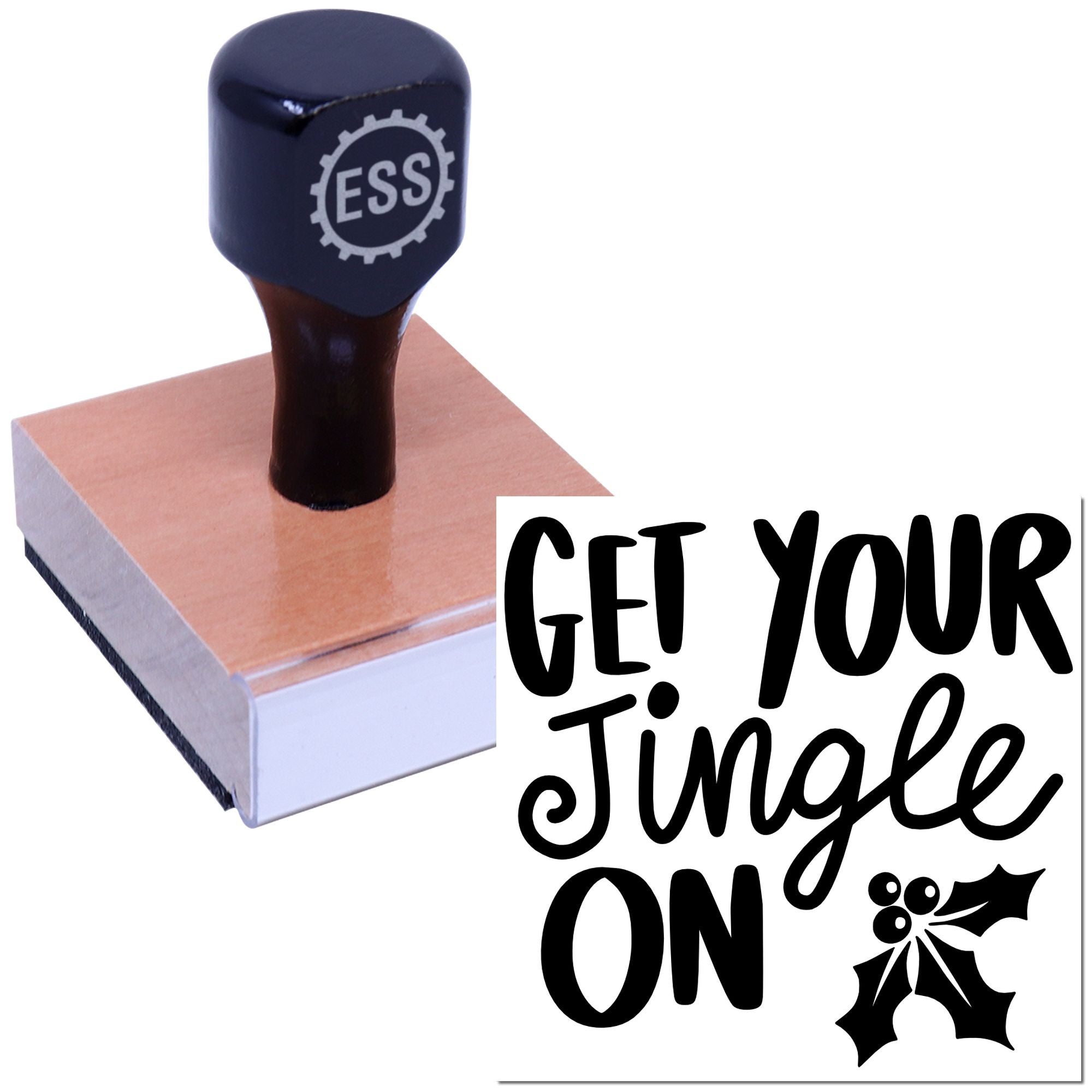 Jingle Bell Cheer Favor Tag Rubber Stamp