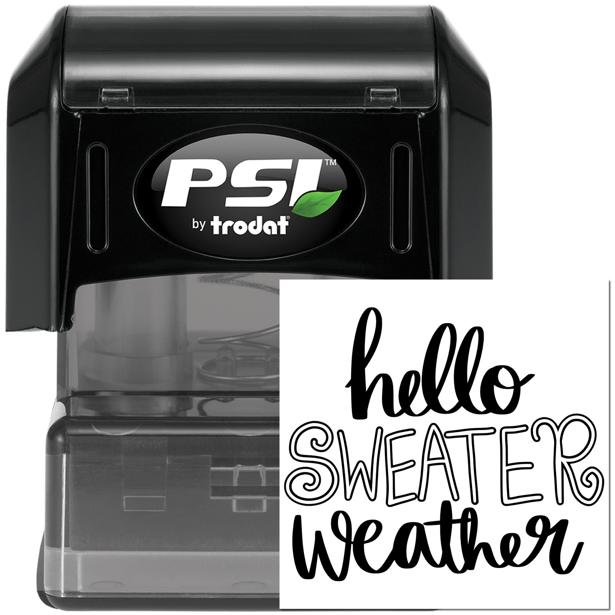 Pre-Inked Hello Sweater Weather Tag Stamp