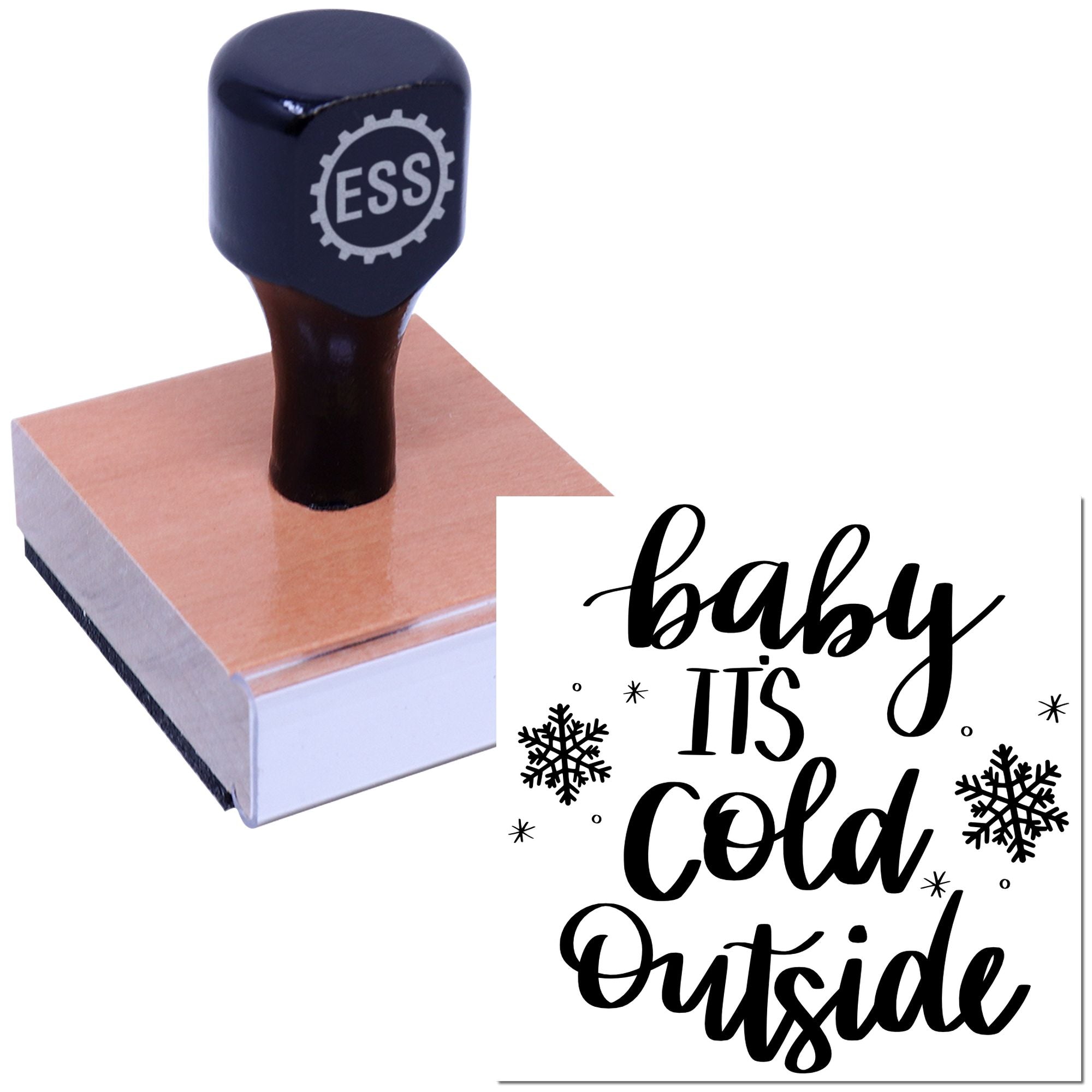 Frosty Handwritten Cheer Paper Craft Rubber Stamp