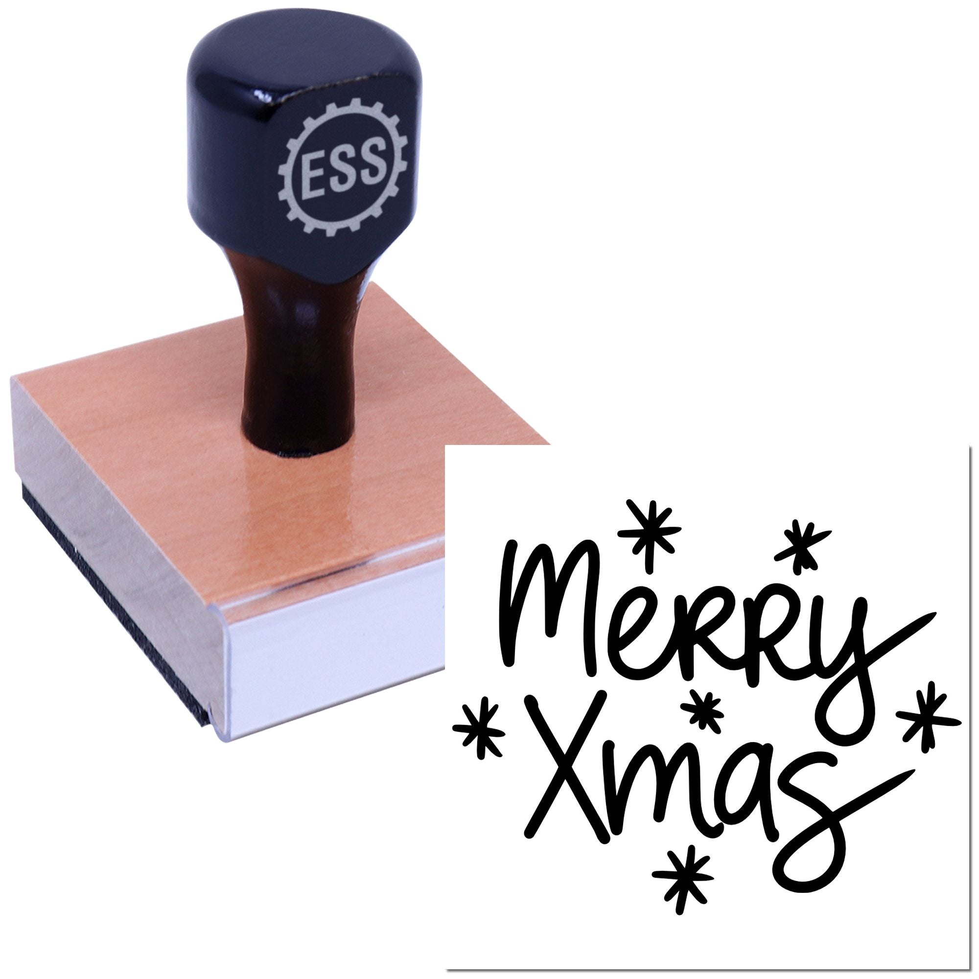 Merry Xmas Doodle Cardmaking Rubber Stamp