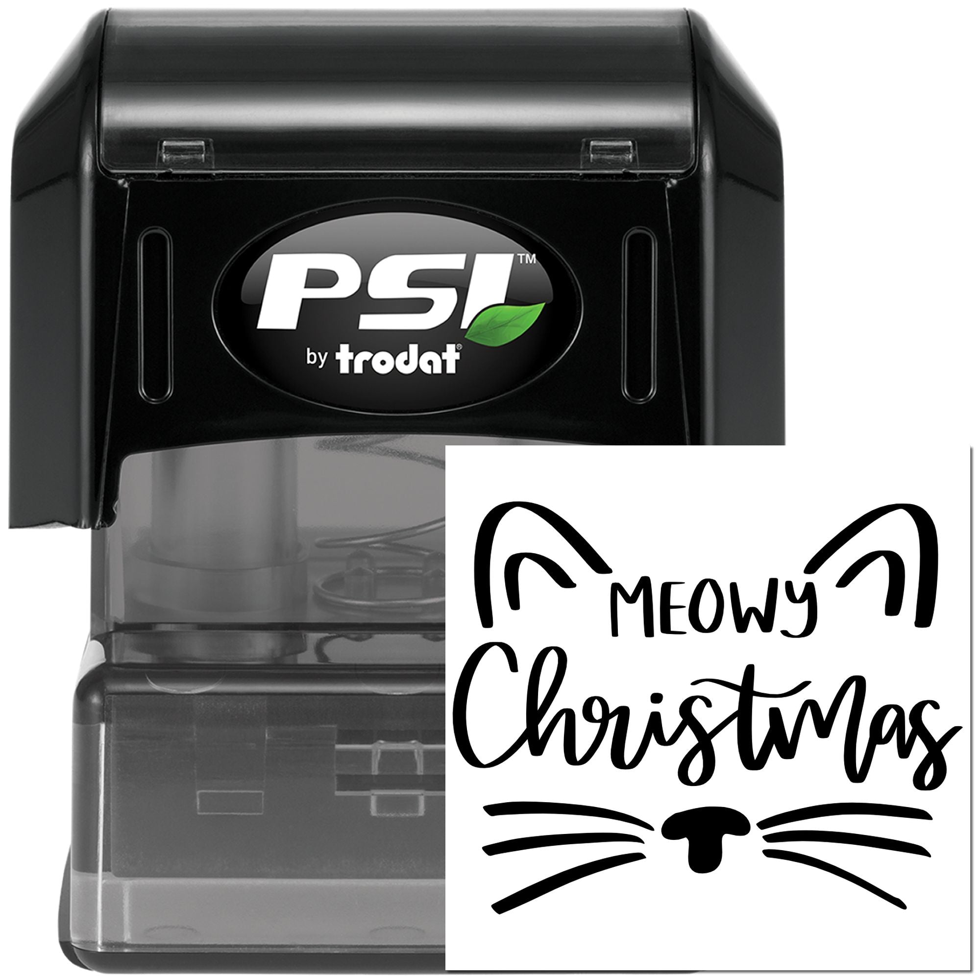 Pre-Inked Meowy Christmas Cat Paper Craft Stamp