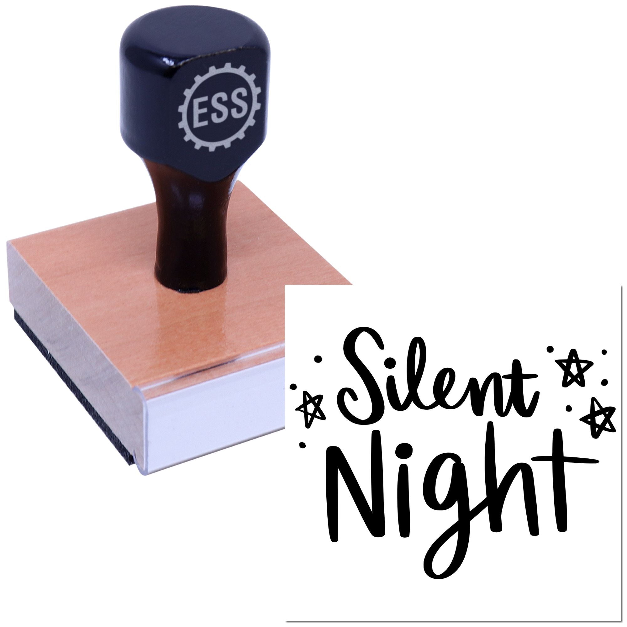 Calm Starry Evening Postcard Rubber Stamp