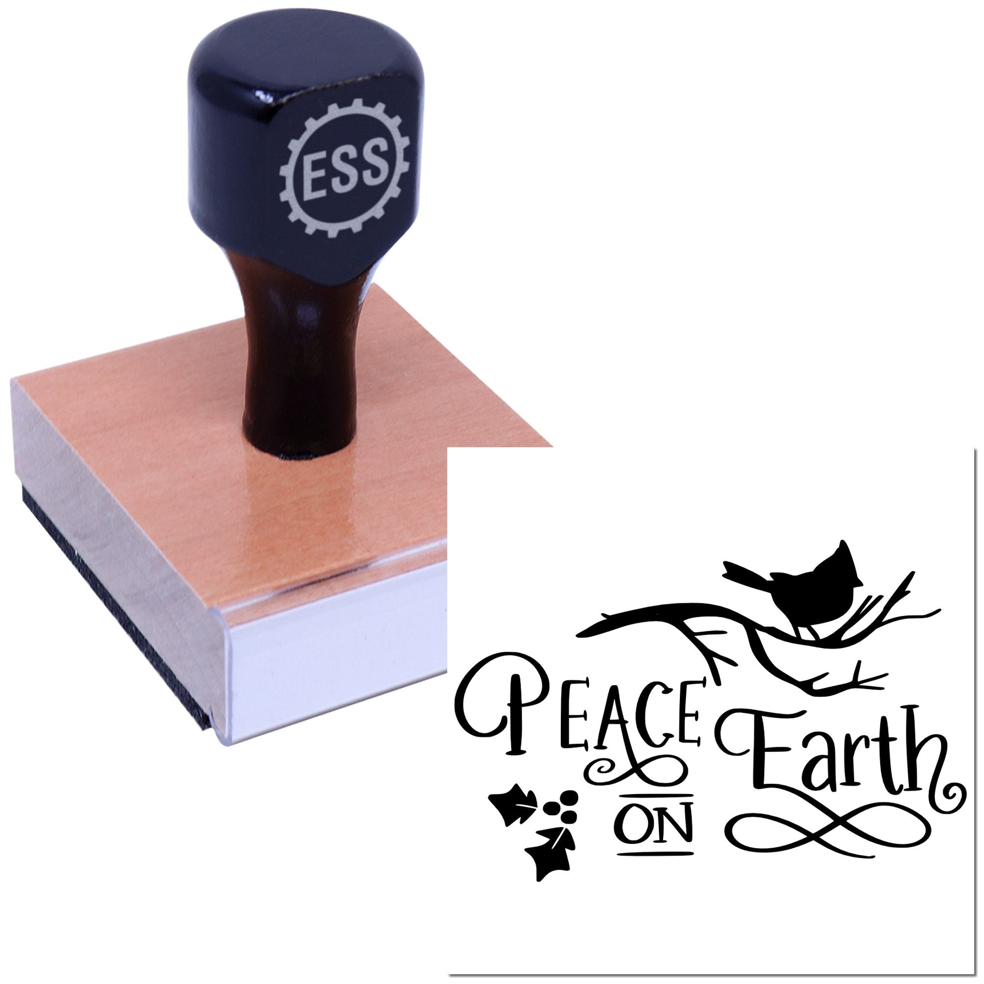Peaceful Bird Branch Favor Tag Rubber Stamp