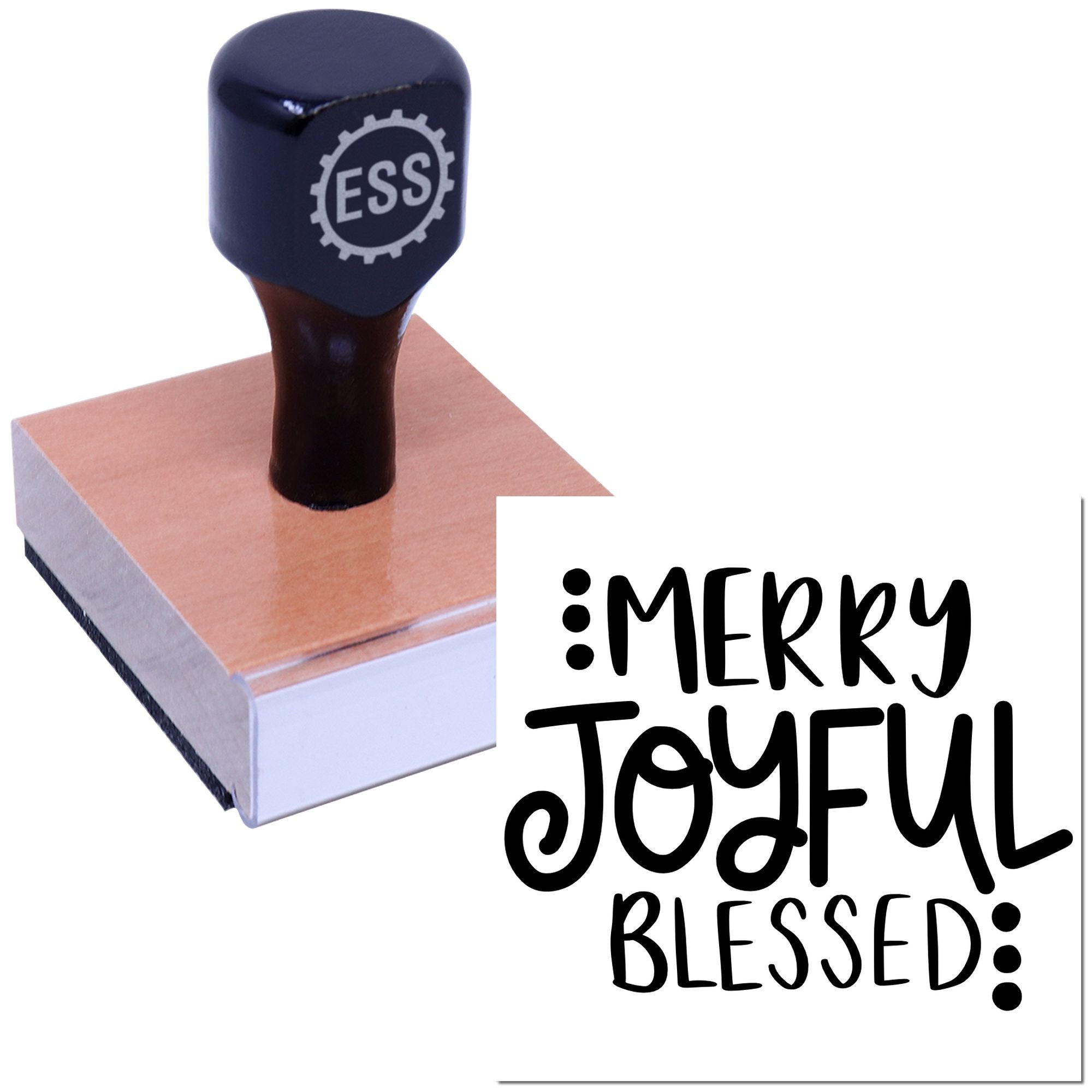Cheerful Holiday Blessings Craft Rubber Stamp