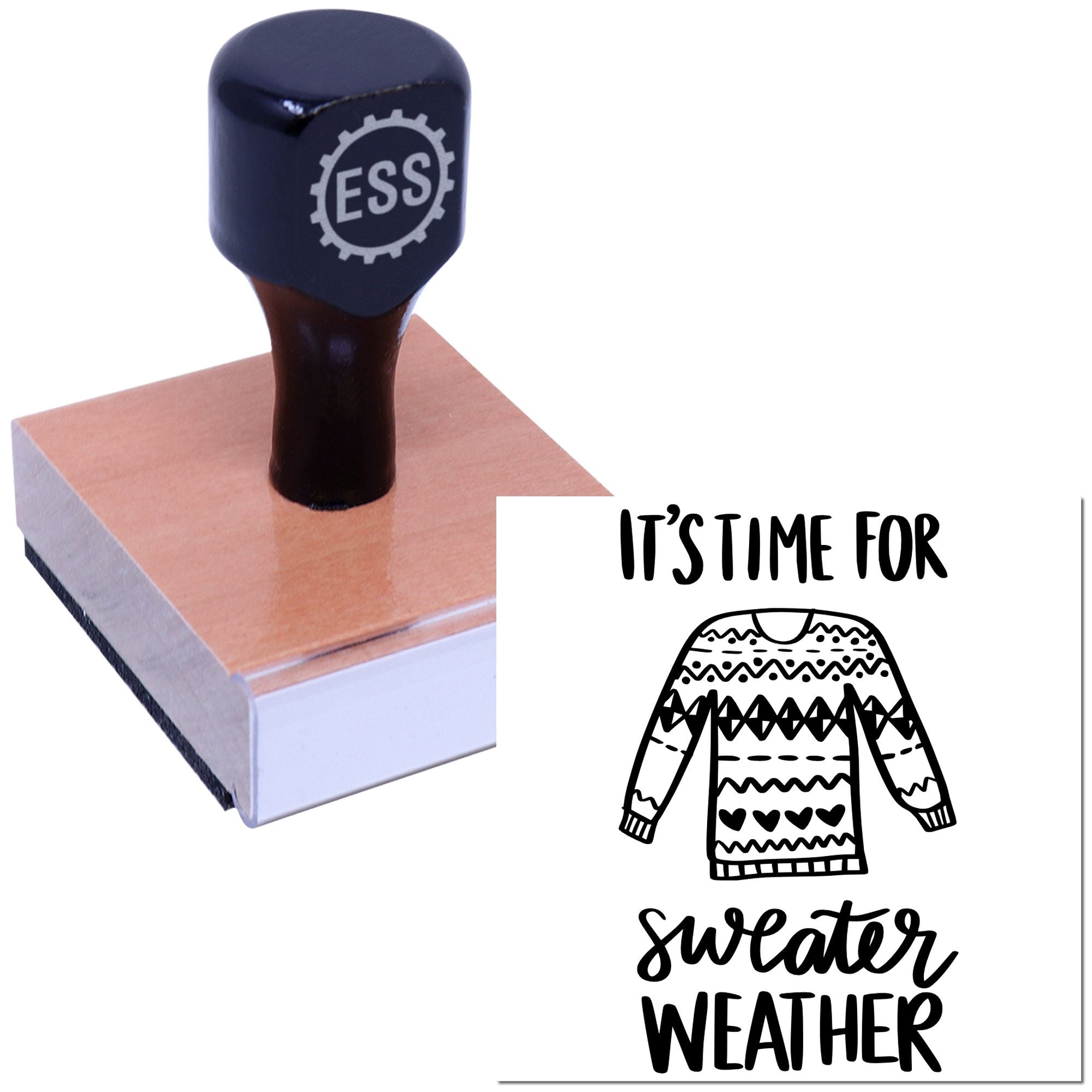 Cozy Sweater Season Scrapbook Rubber Stamp