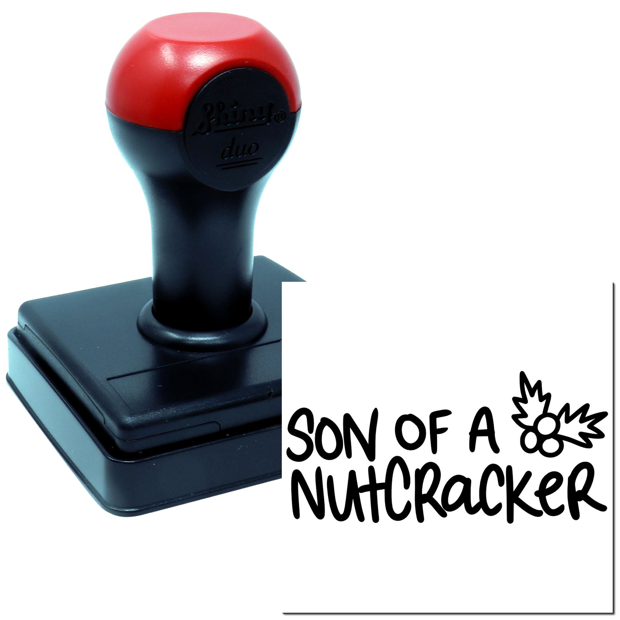 Duo Playful Holiday Exclamation With Holly Hand Stamp