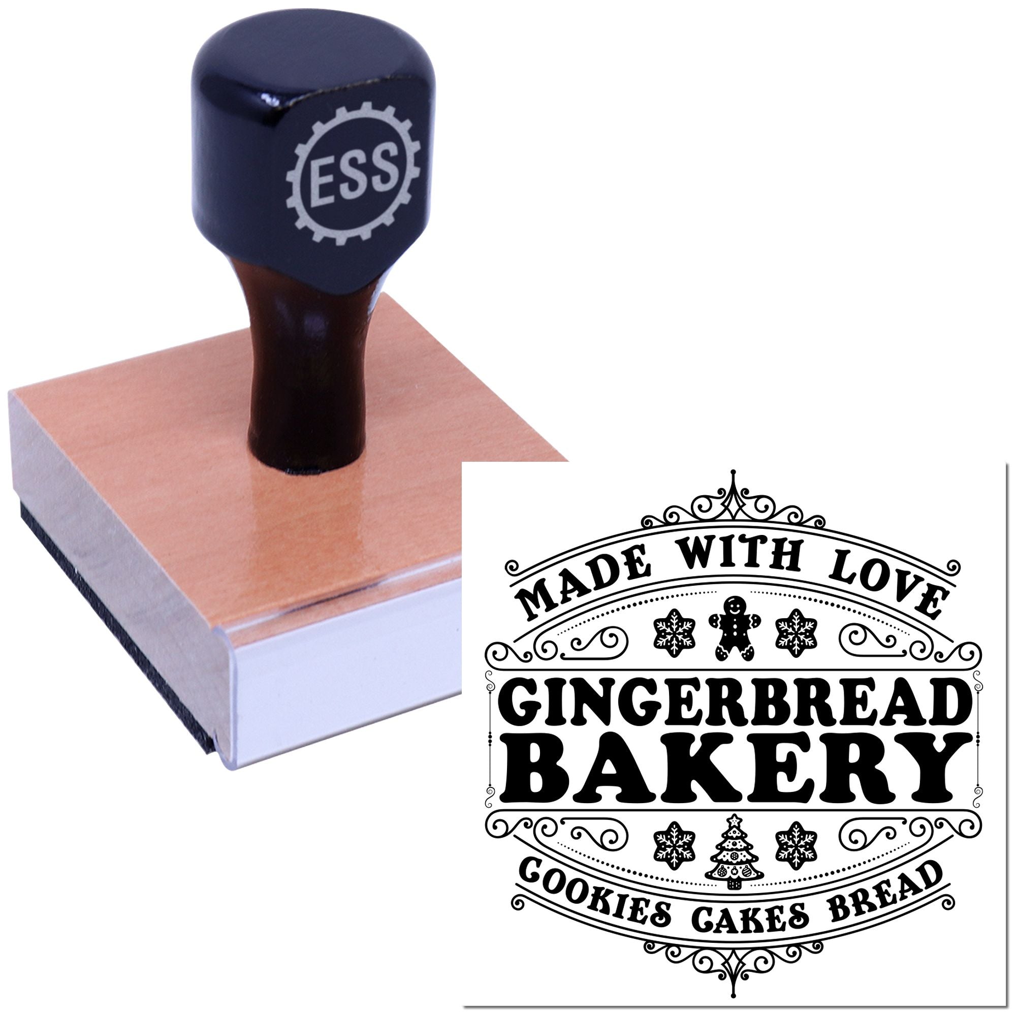 Festive Gingerbread Emblem Crafting Rubber Stamp