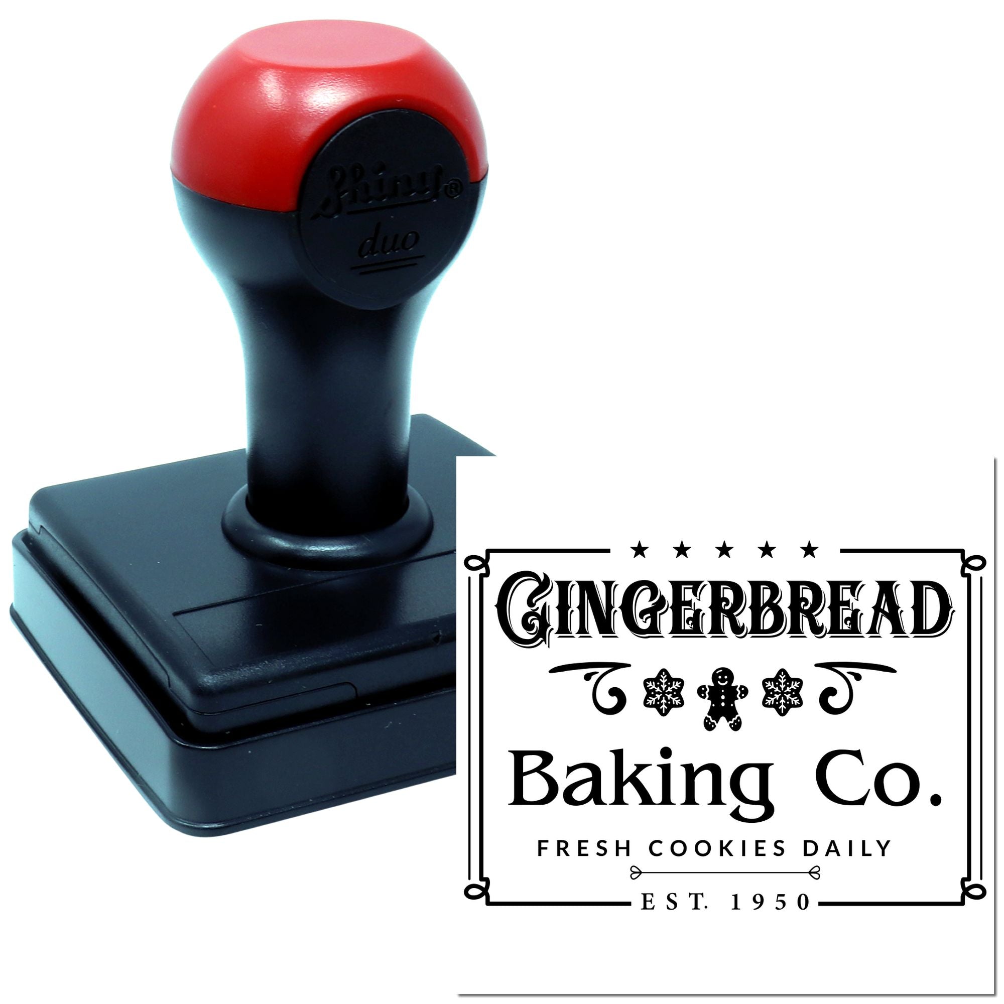 Duo Vintage Gingerbread Baking Company Holiday Label Hand Stamp