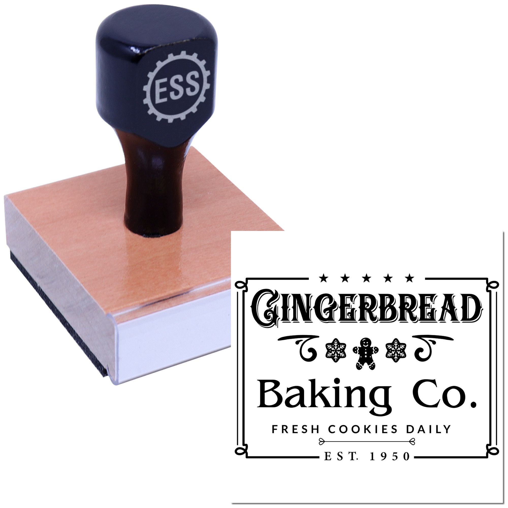 Classic Gingerbread Bakery Handcraft Rubber Stamp