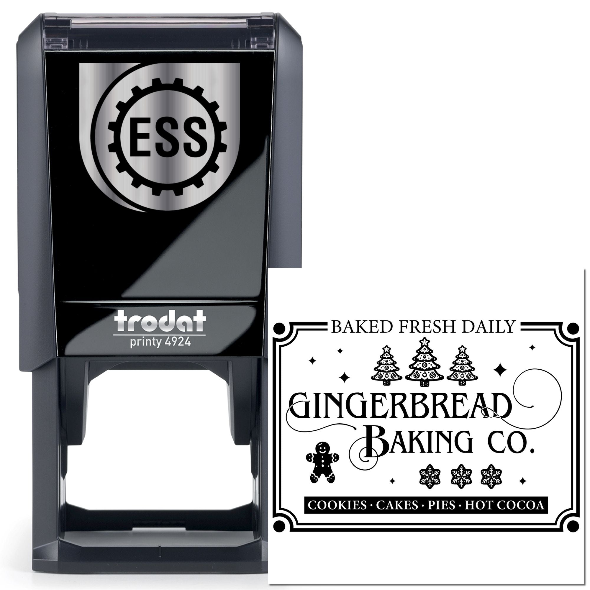 Self-Inking Gingerbread Bakery Handcraft Stamp
