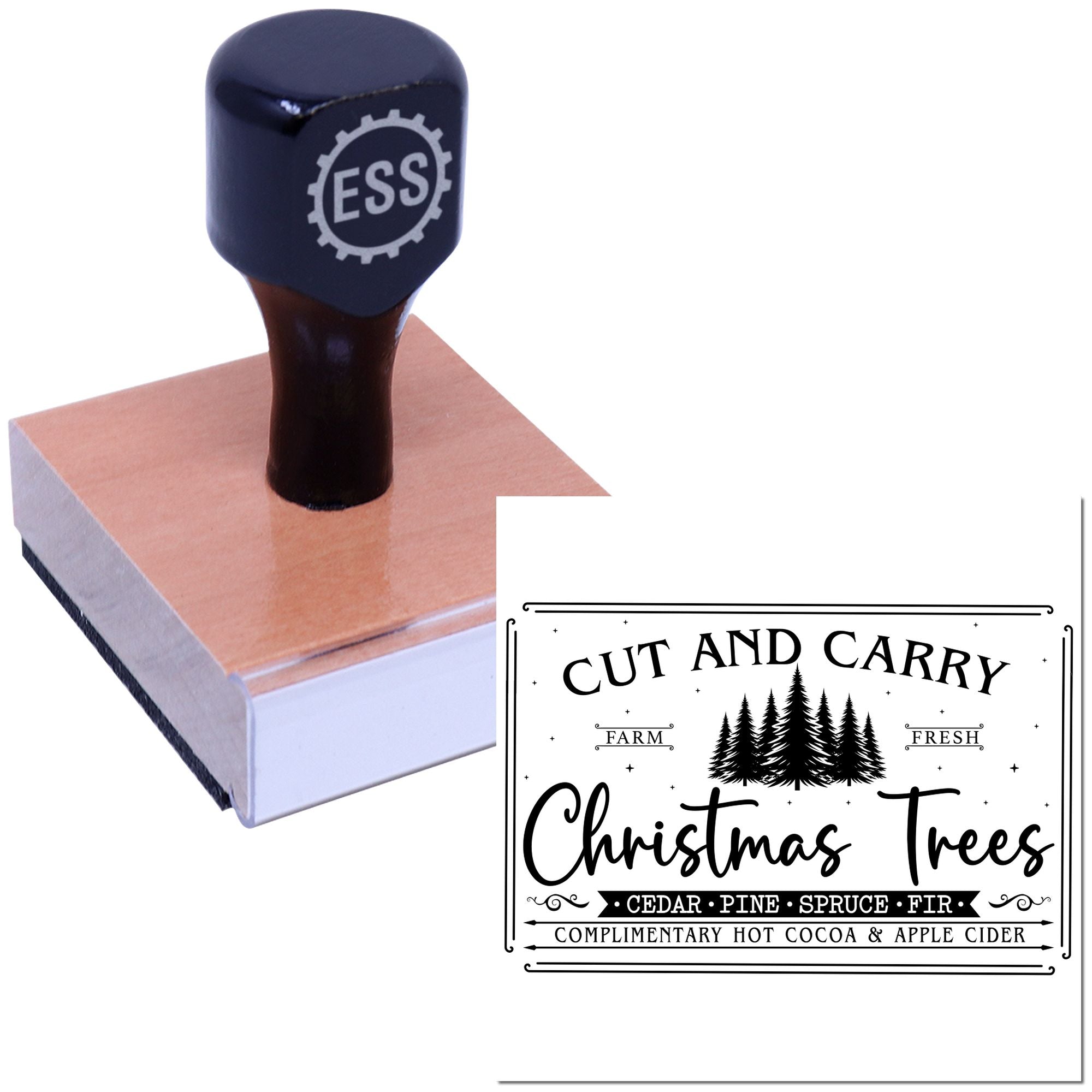 Farm Fresh Trees Cardmaking Rubber Stamp