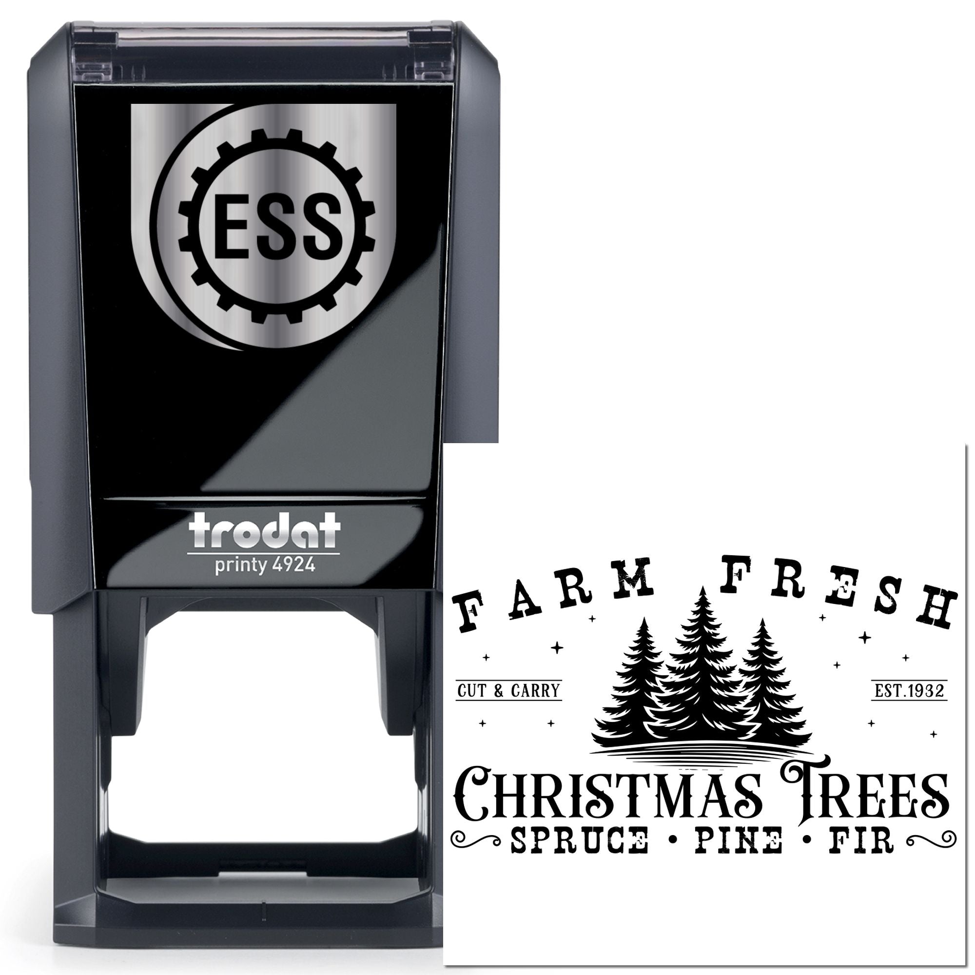 Self-Inking Evergreen Trees Paper Goods Stamp