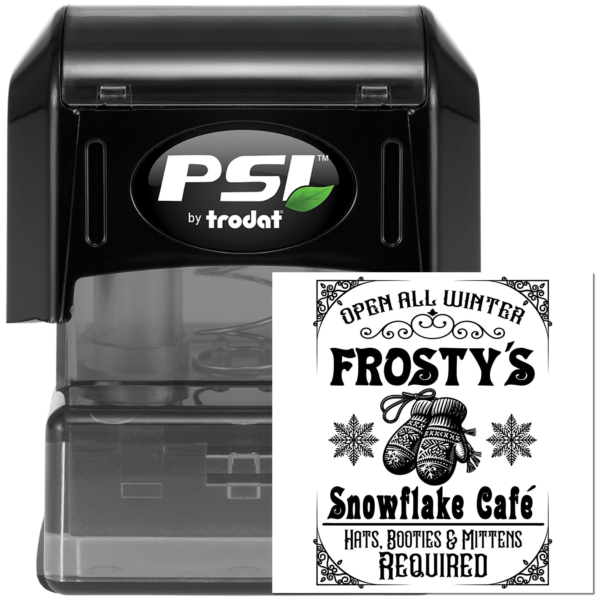 Pre-Inked Frosty's Snowflake Café Note Card Stamp