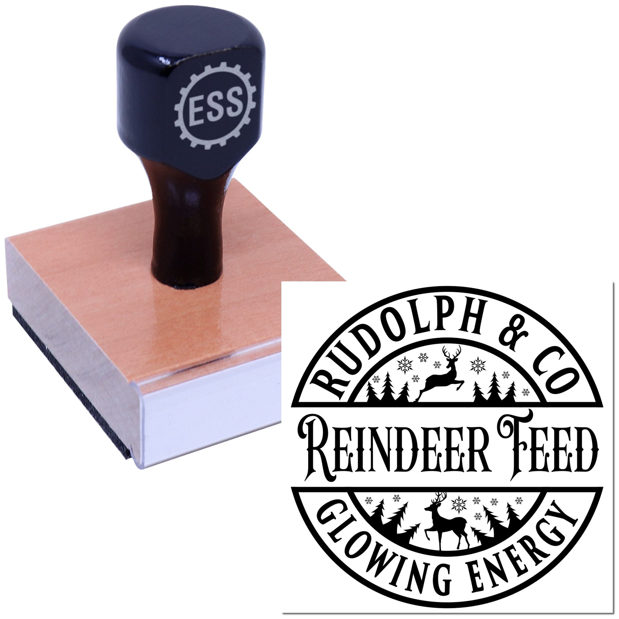 Magical Reindeer Fuel Scrapbook Rubber Stamp