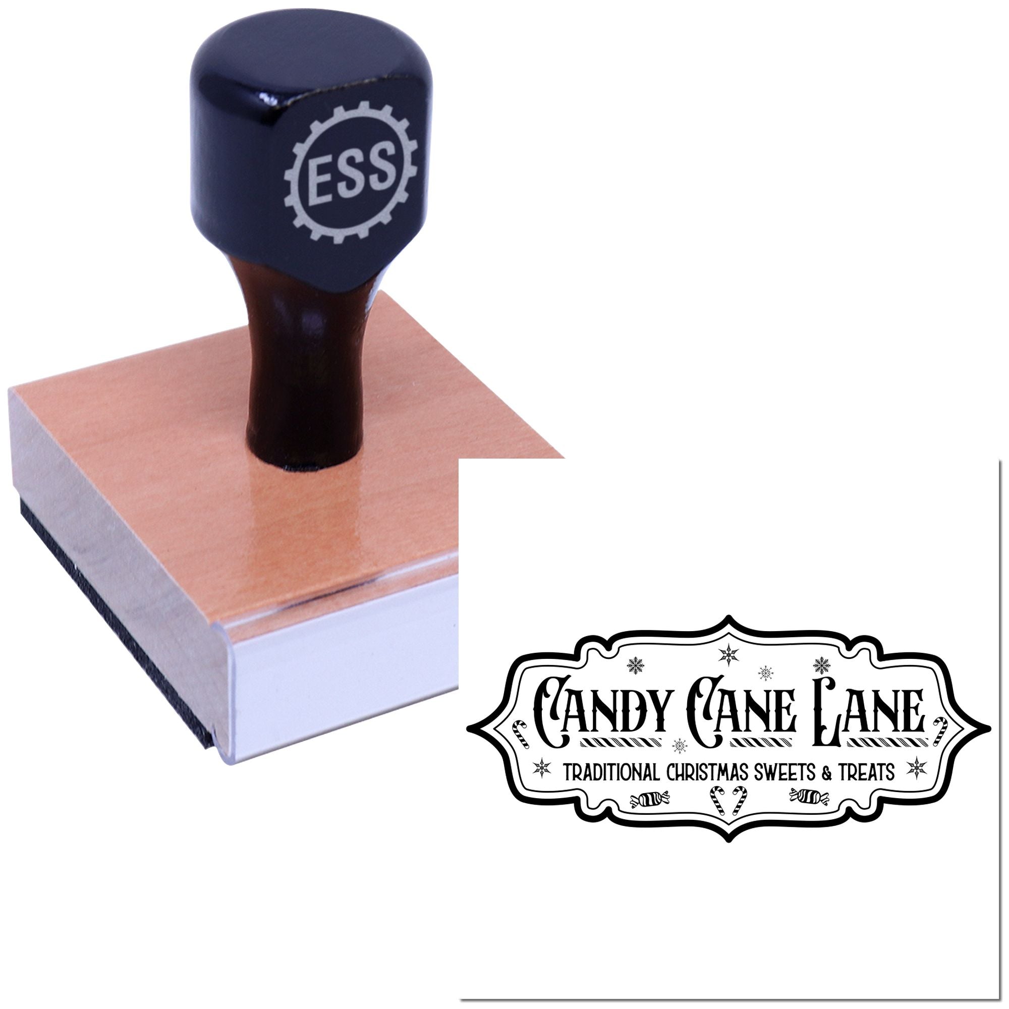 Frosty Candy Street Scrapbooking Rubber Stamp