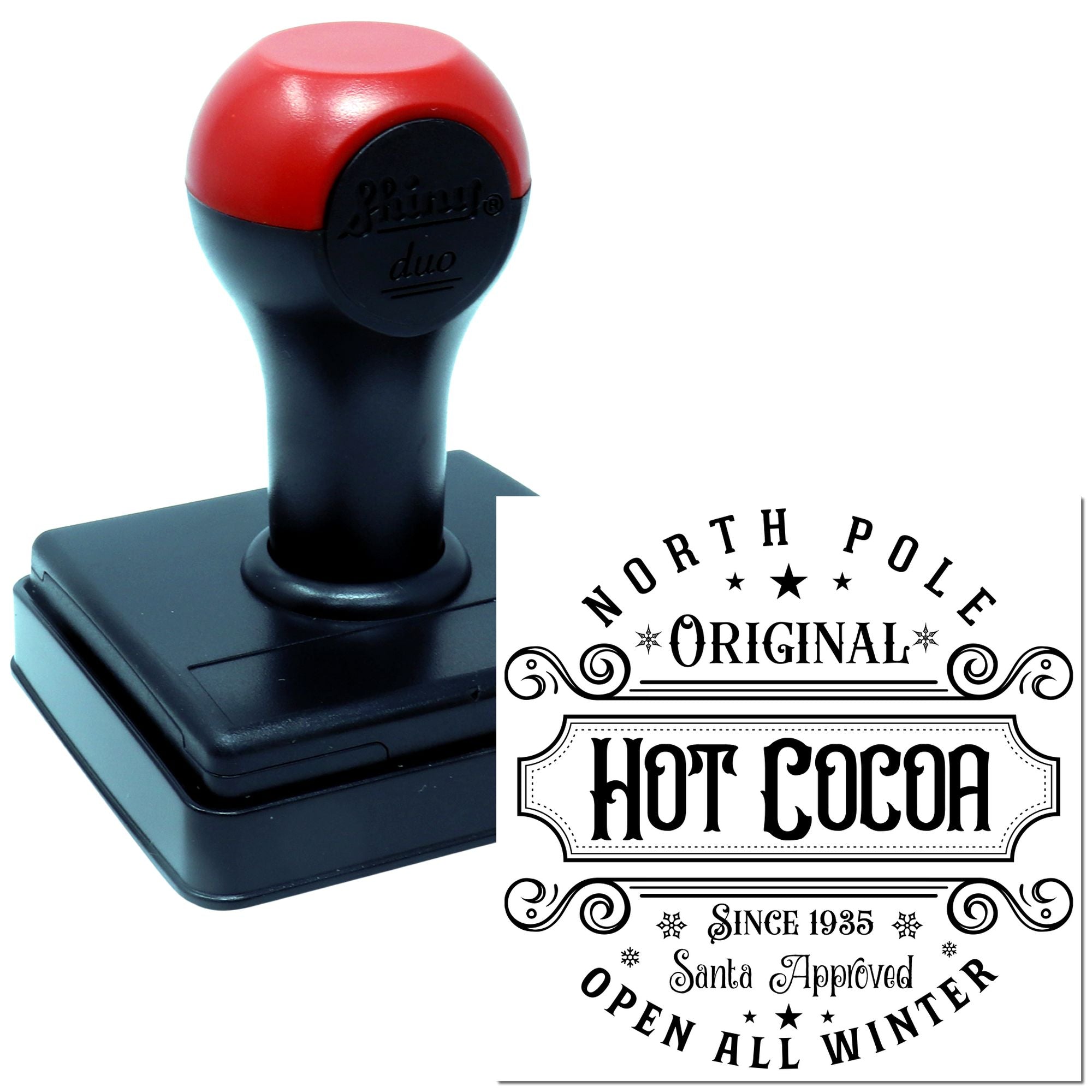 Duo Original North Pole Hot Cocoa Label Hand Stamp