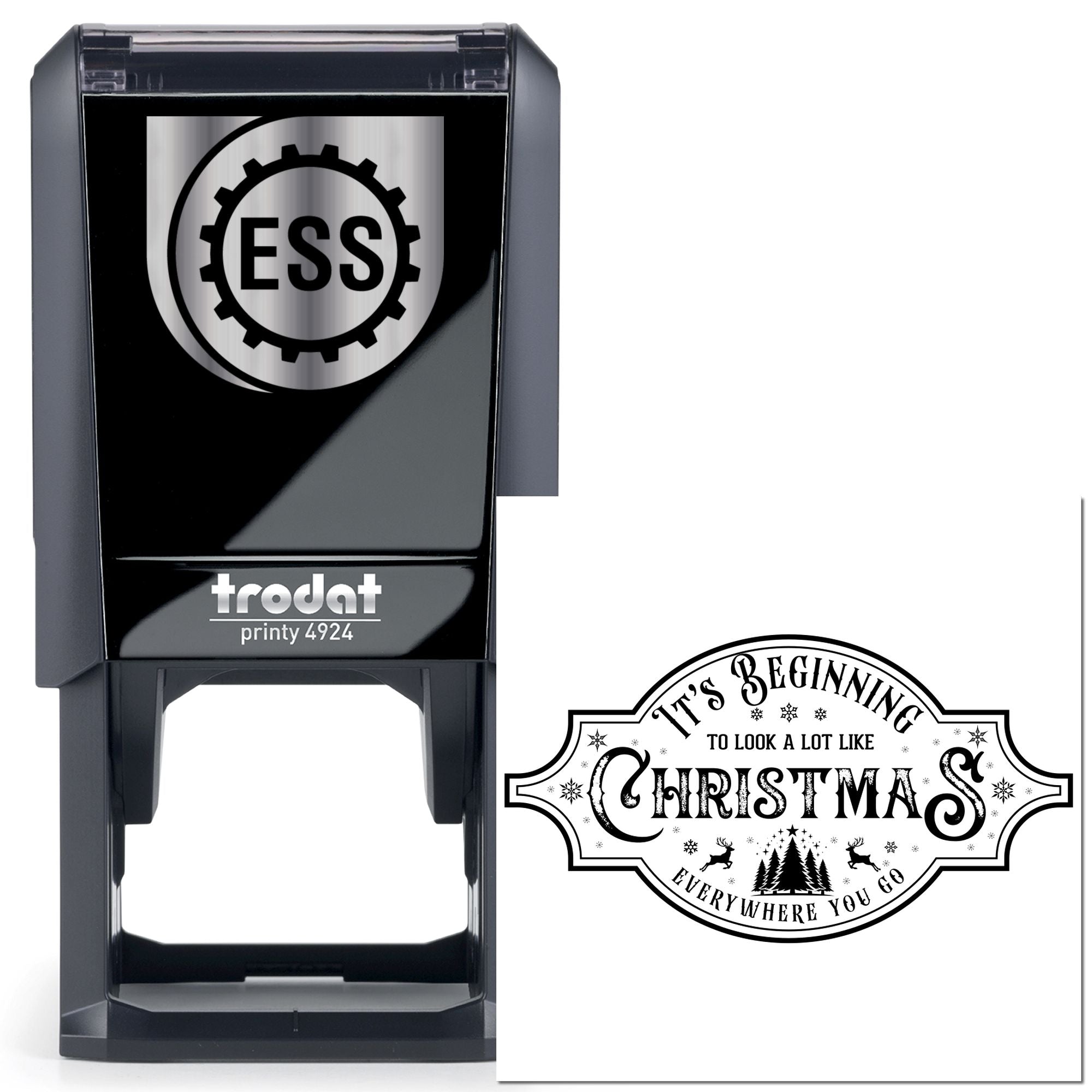Self-Inking Christmas Logo Paper Craft Stamp