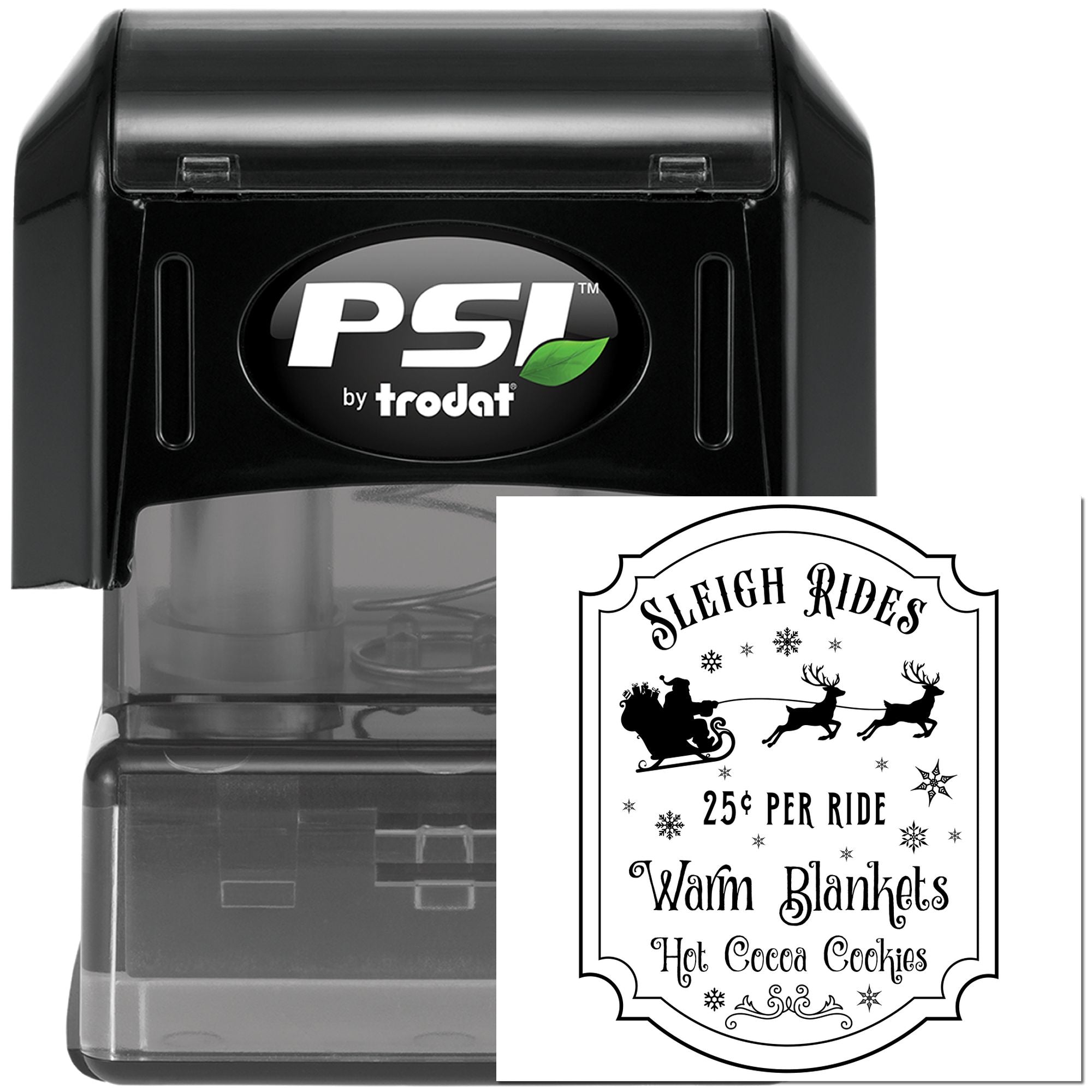 Pre-Inked Sleigh Ride Sign Paper Craft Stamp