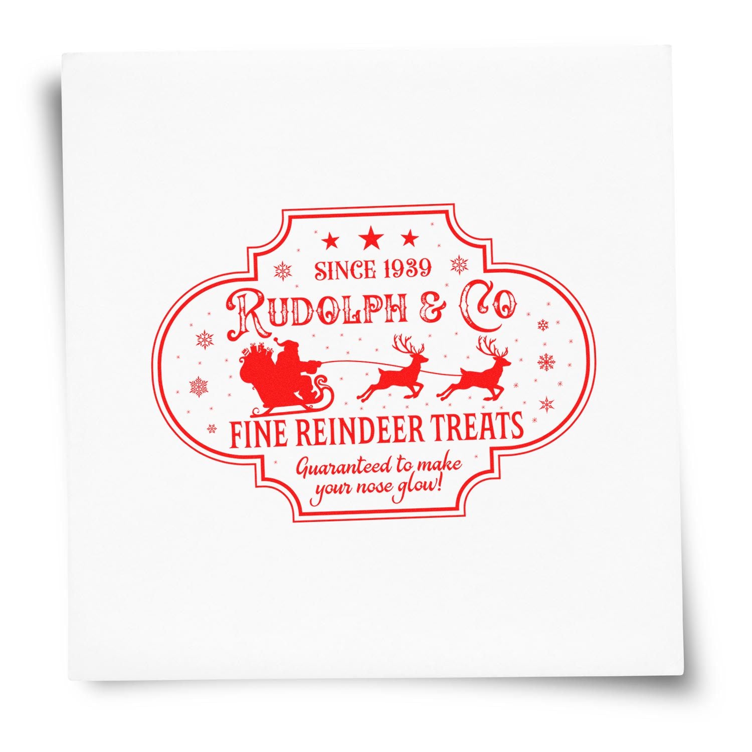 Duo Rudolph’S Vintage Fine Reindeer Treats Hand Stamp