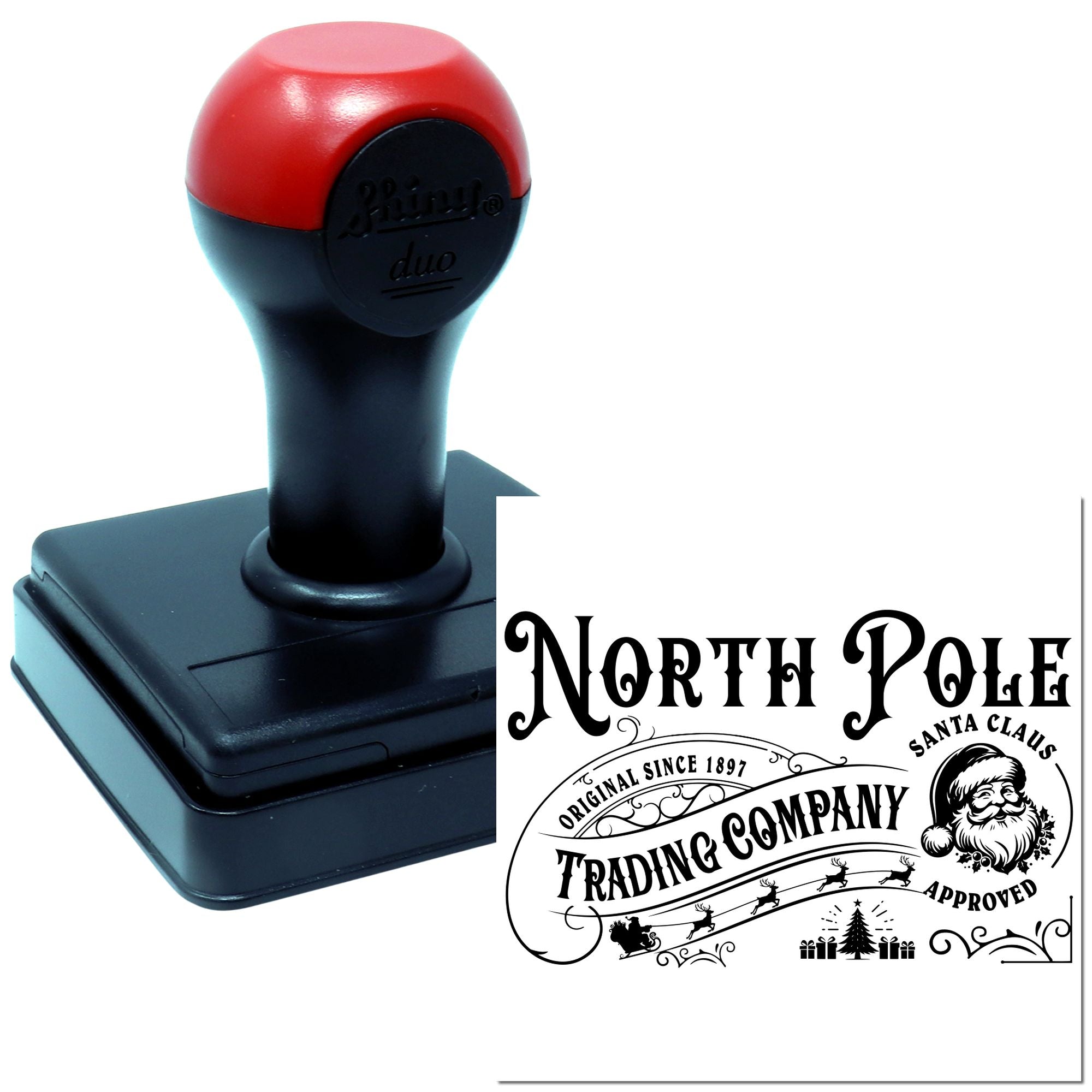 Duo North Pole Santa Trading Company Hand Stamp