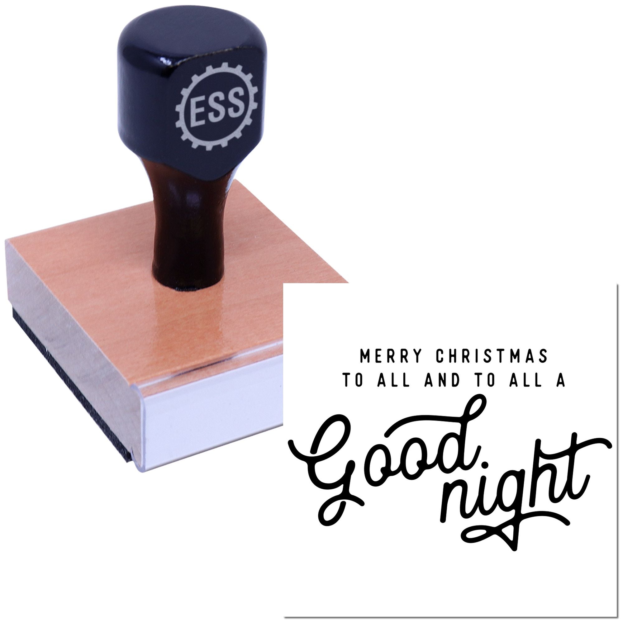 Christmas Goodnight Greeting Favor Tag Rubber Stamp