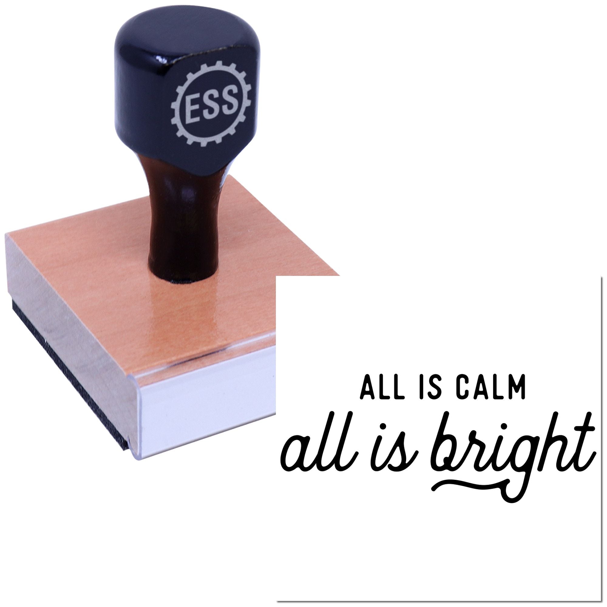 Calm And Bright Place Card Rubber Stamp