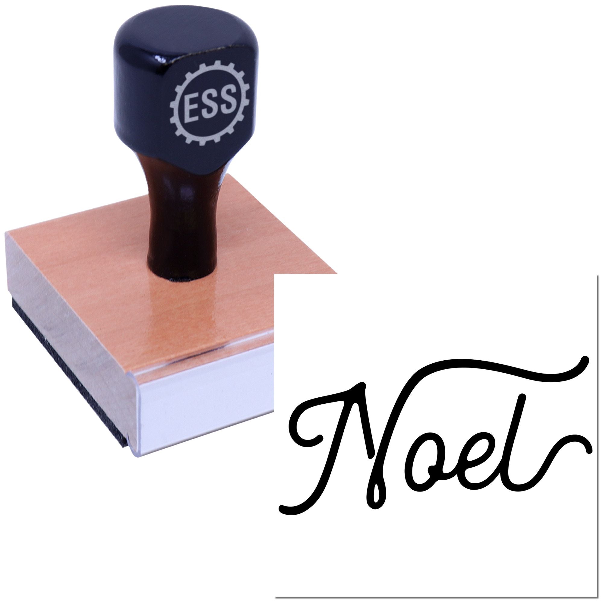 Elegant Noel Flourish Party Favor Rubber Stamp