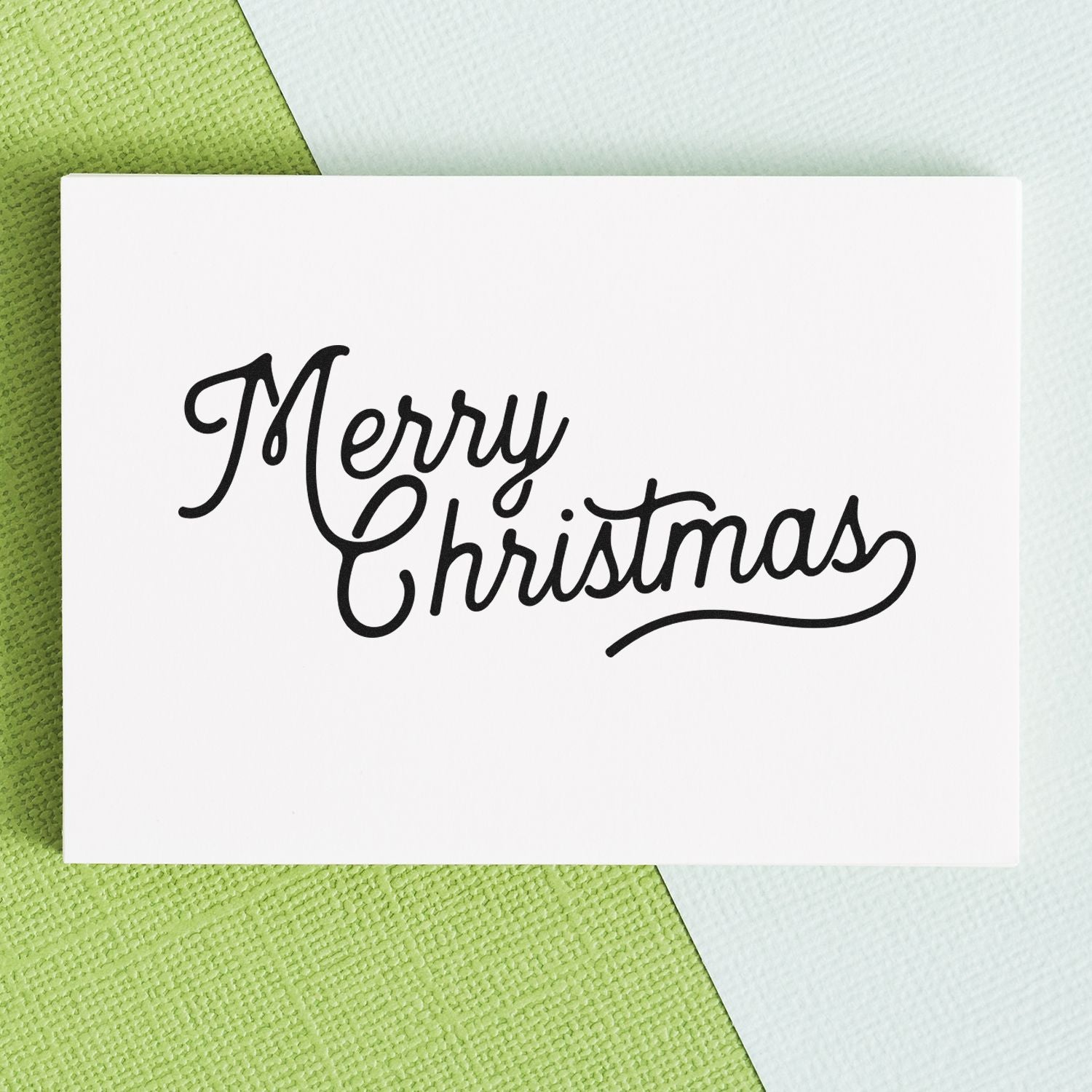 Pre-Inked Merry Christmas Script Favor Tag Stamp