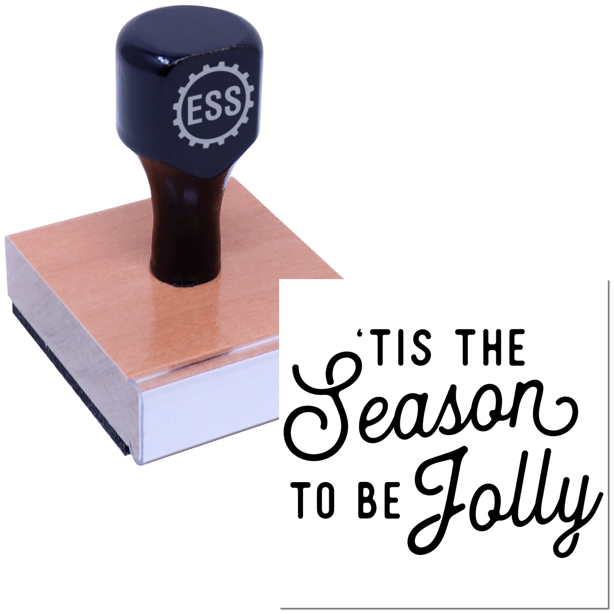 Jolly Holiday Season Scrapbooking Rubber Stamp