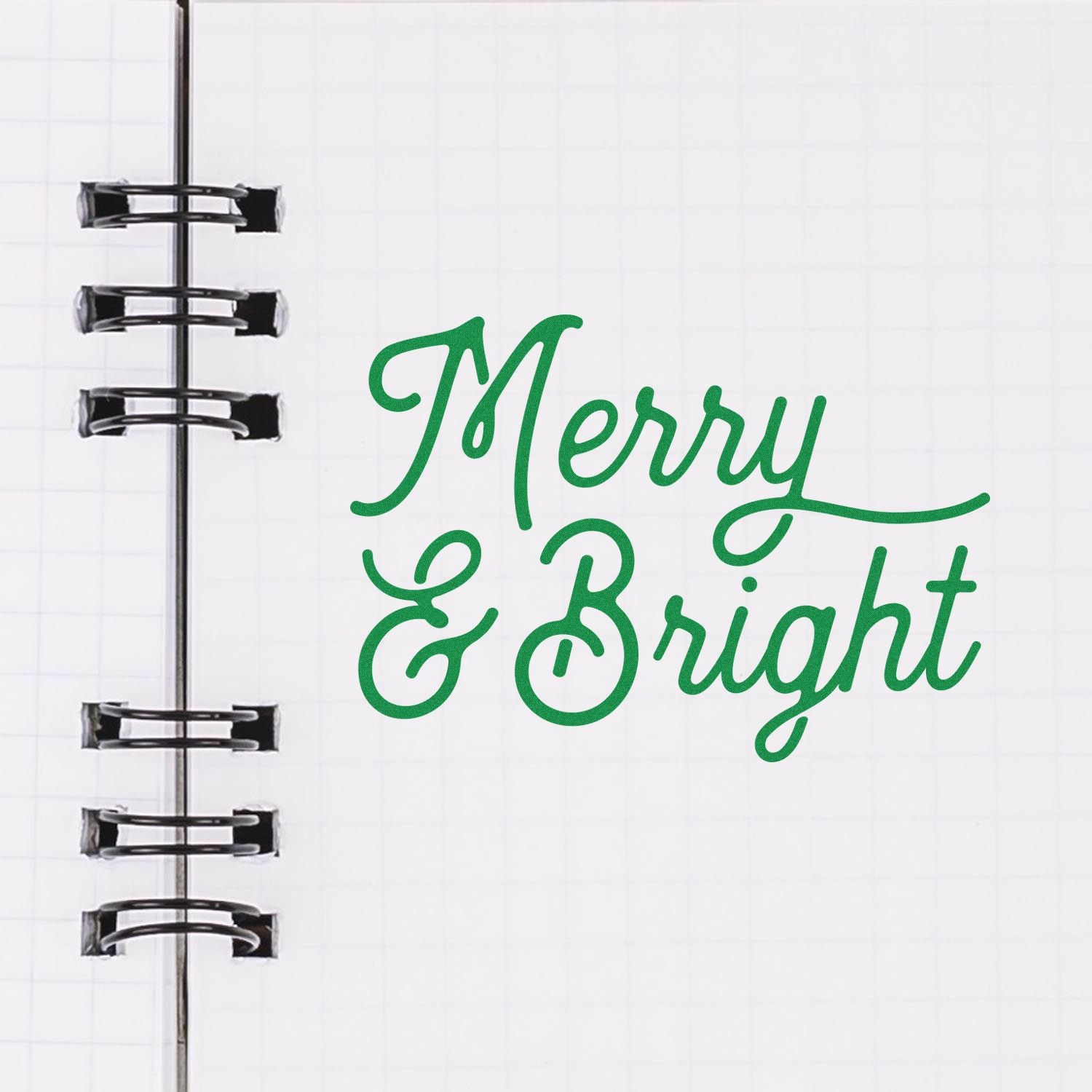 Duo Whimsical Holiday Script Cheerful Greeting Hand Stamp