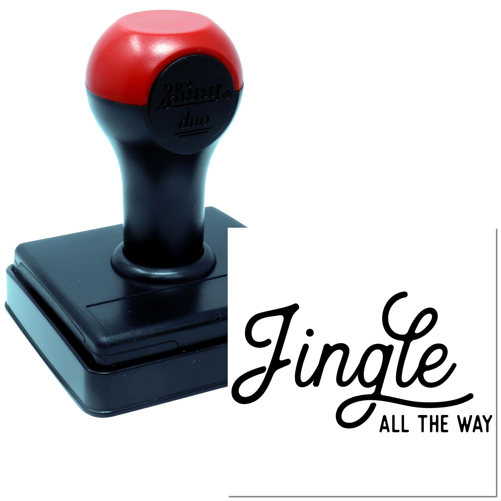 Duo Playful Holiday Script Festive Slogan Hand Stamp