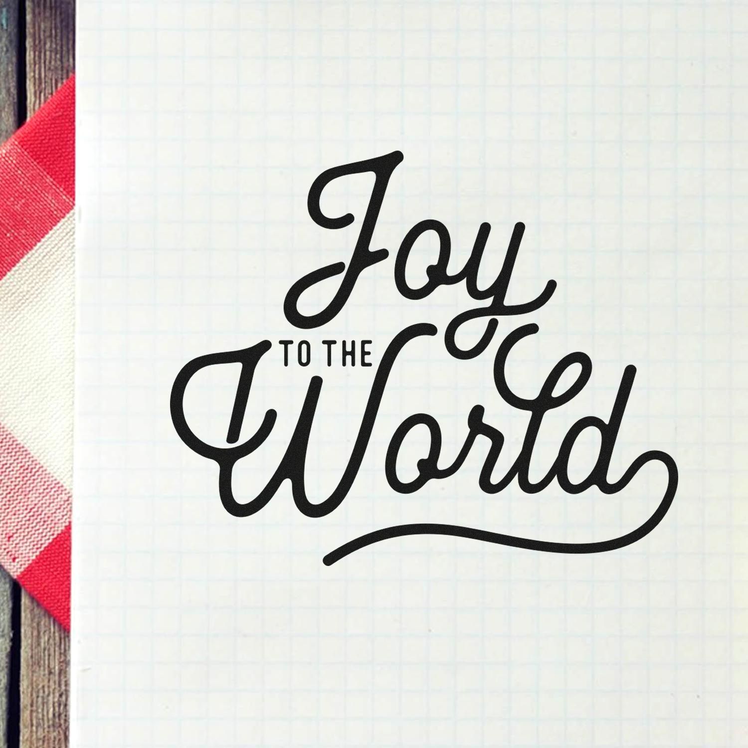 Duo Swirly Scripted Joy To World Hand Stamp