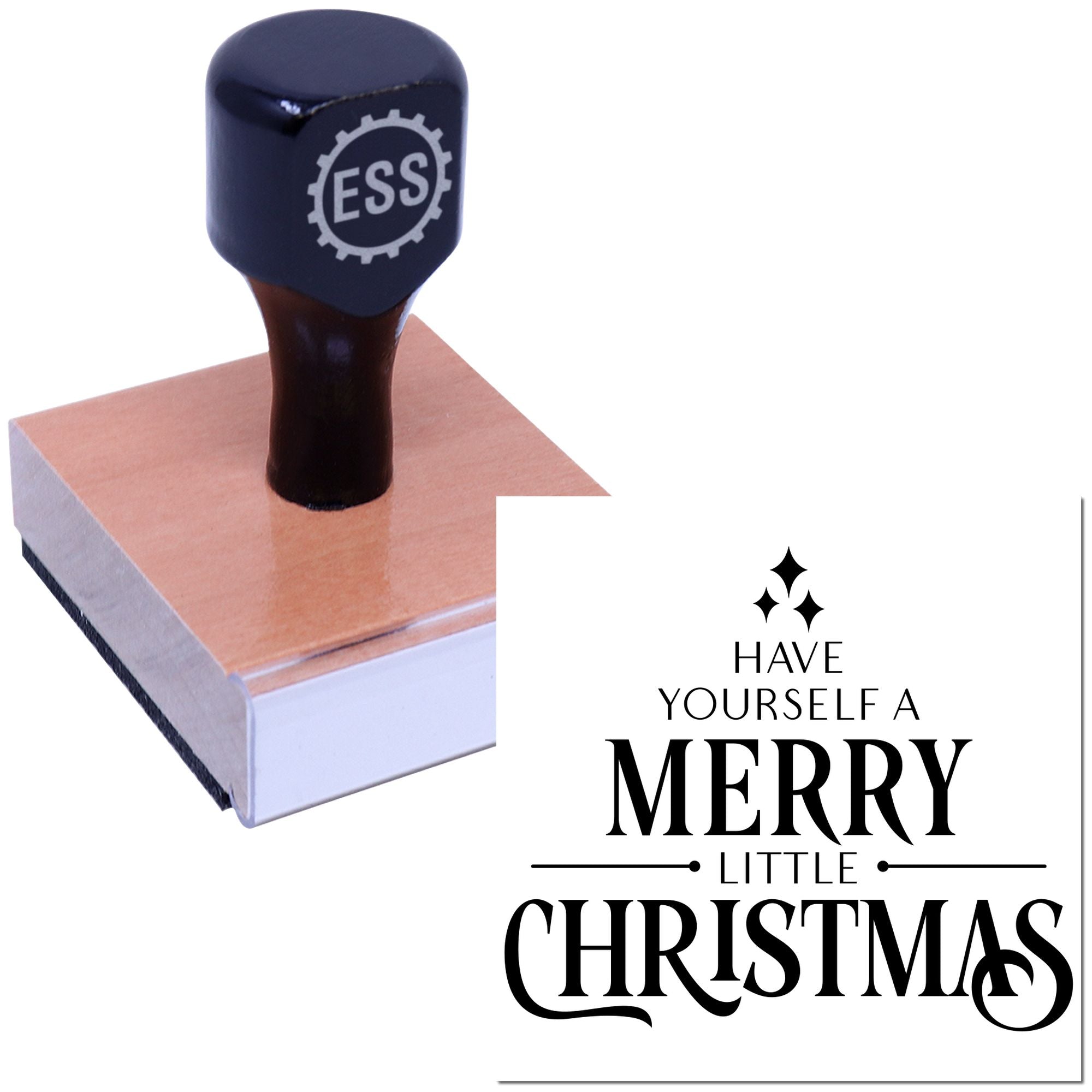 Classic Christmas Cheer Greeting Card Rubber Stamp