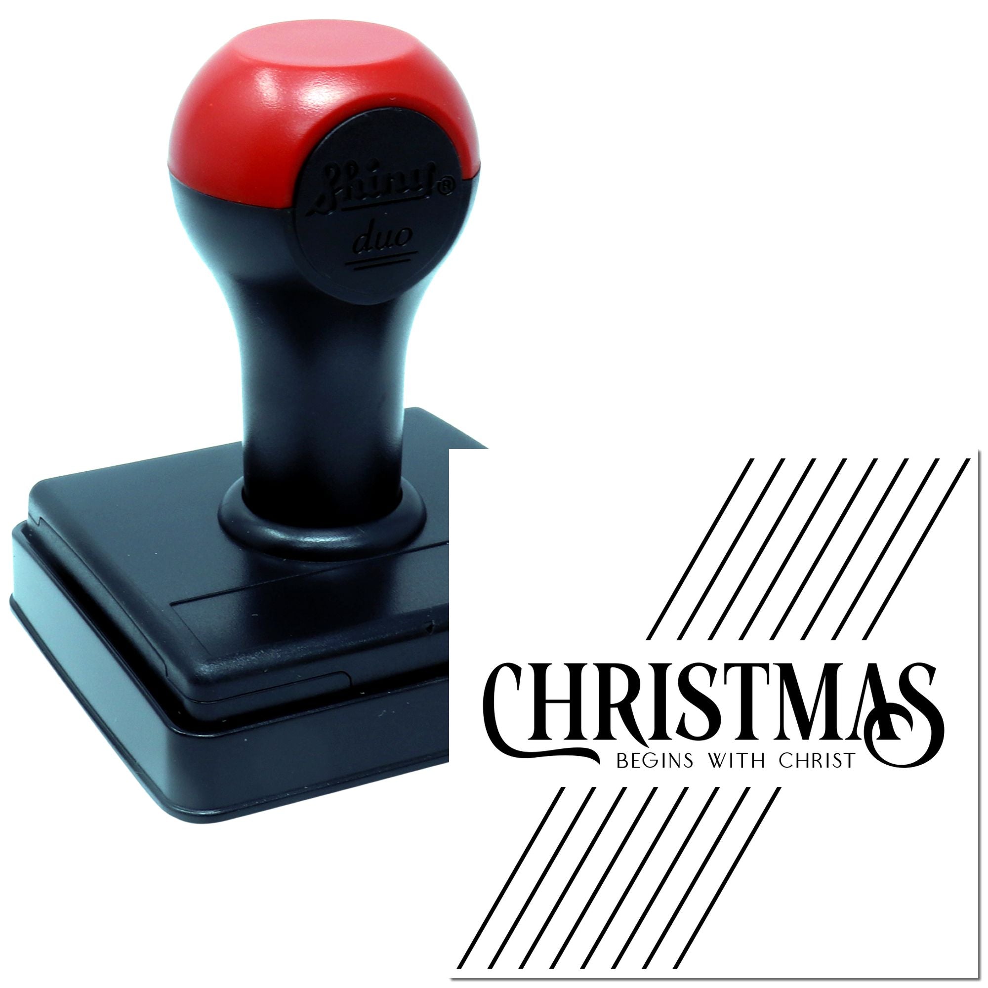 Duo Elegant Christian Christmas Typographic Poster Hand Stamp