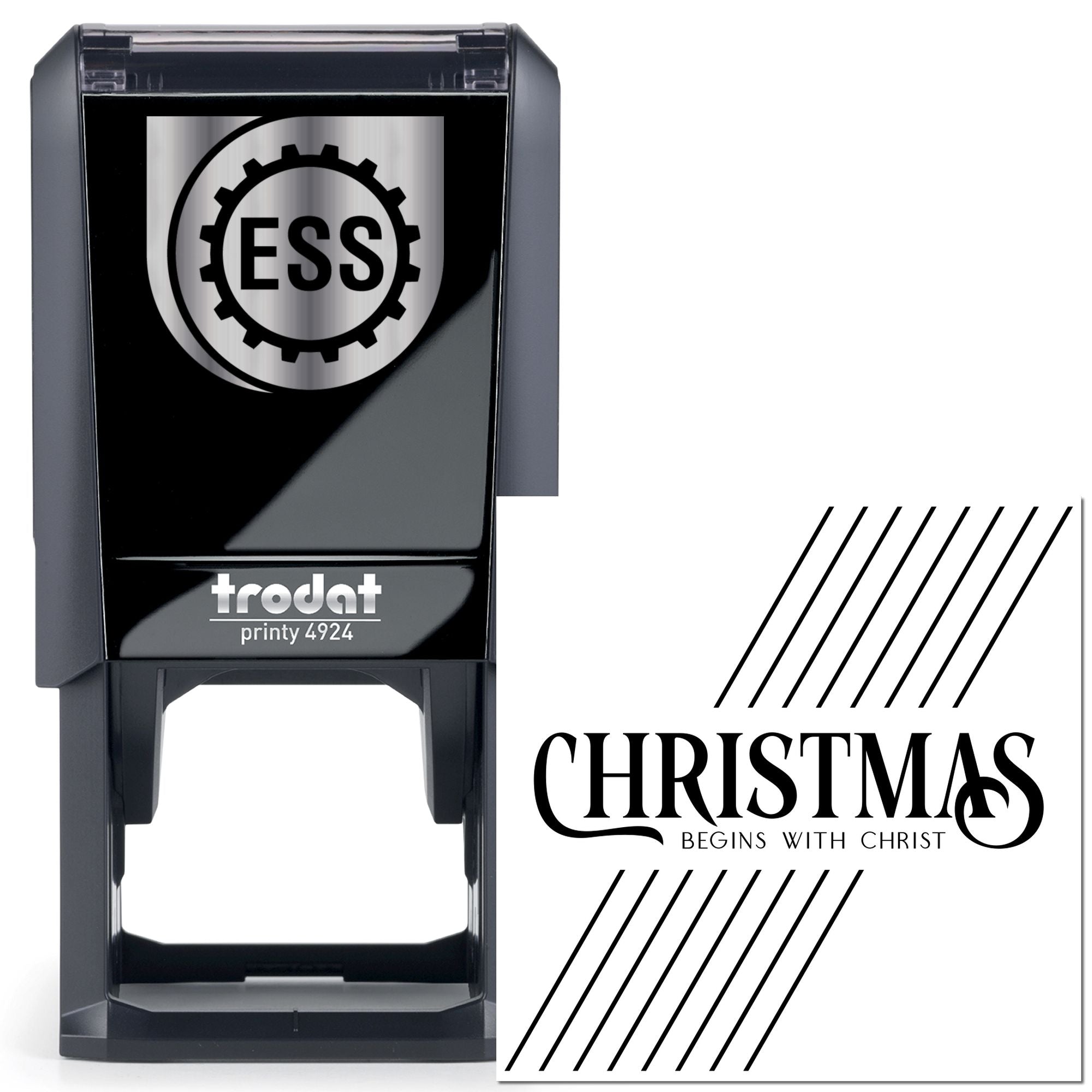 Self-Inking Christmas Begins Greeting Card Stamp