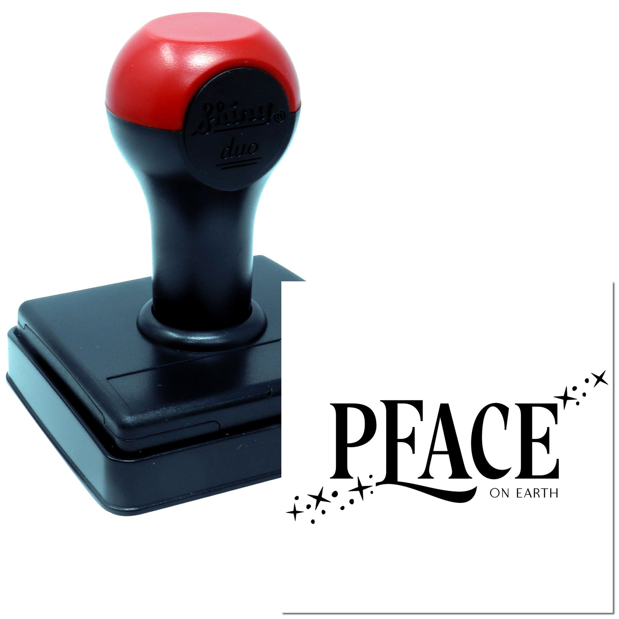 Duo Elegant Starlit Peaceful Holiday Message Hand Stamp
