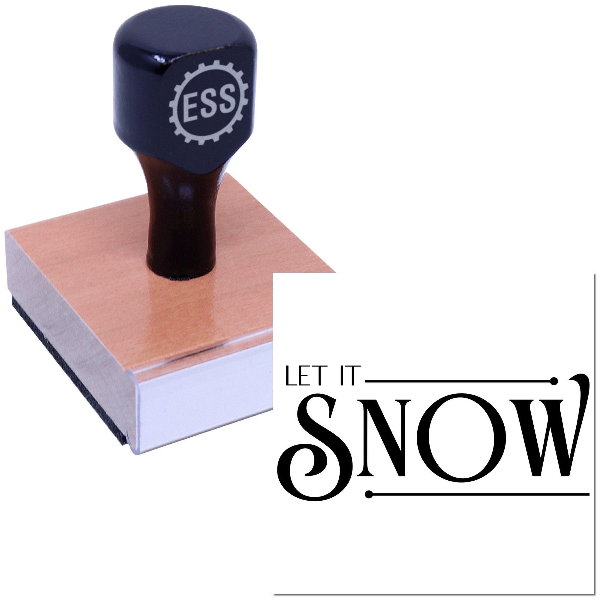 Chic Snow Display Place Card Rubber Stamp
