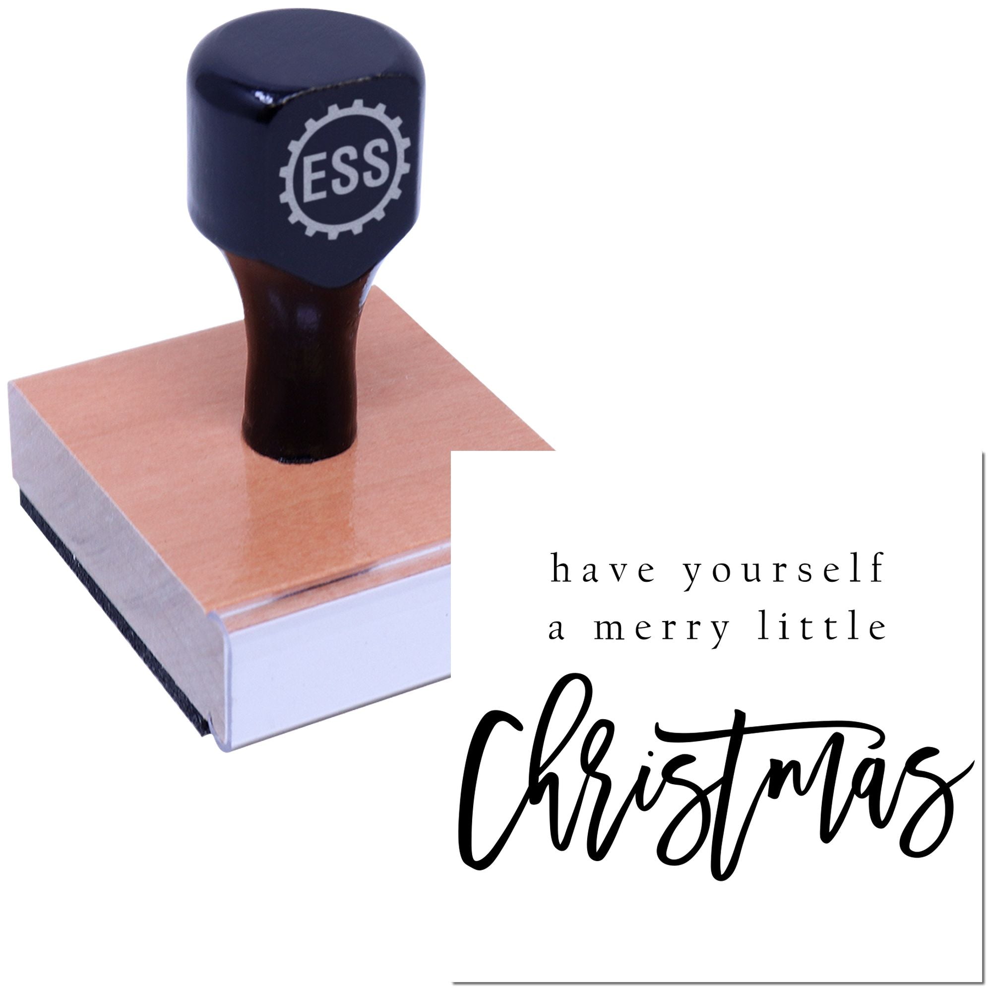 Minimalist Holiday Cheer Place Card Rubber Stamp