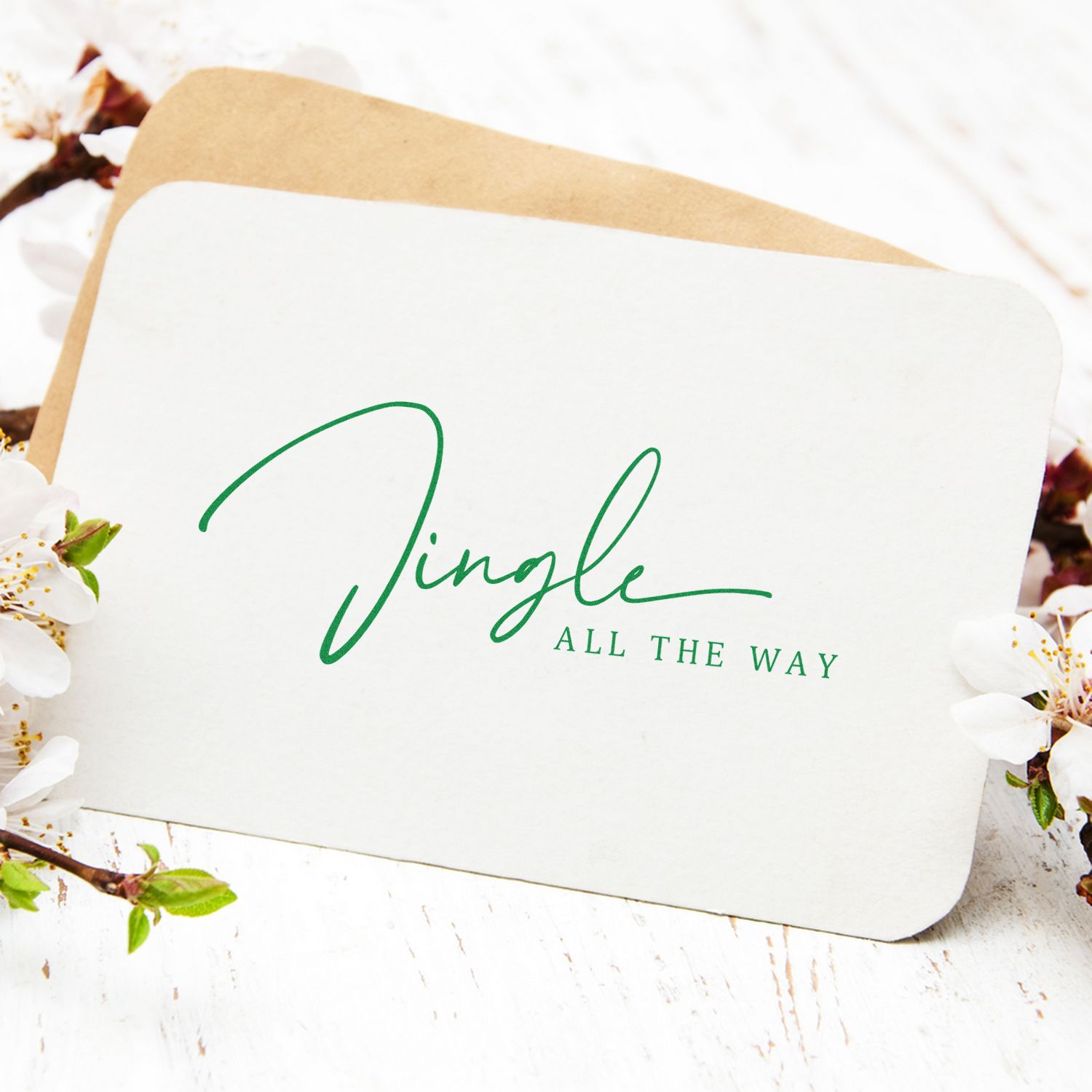 Festive Script Design Craft Rubber Stamp