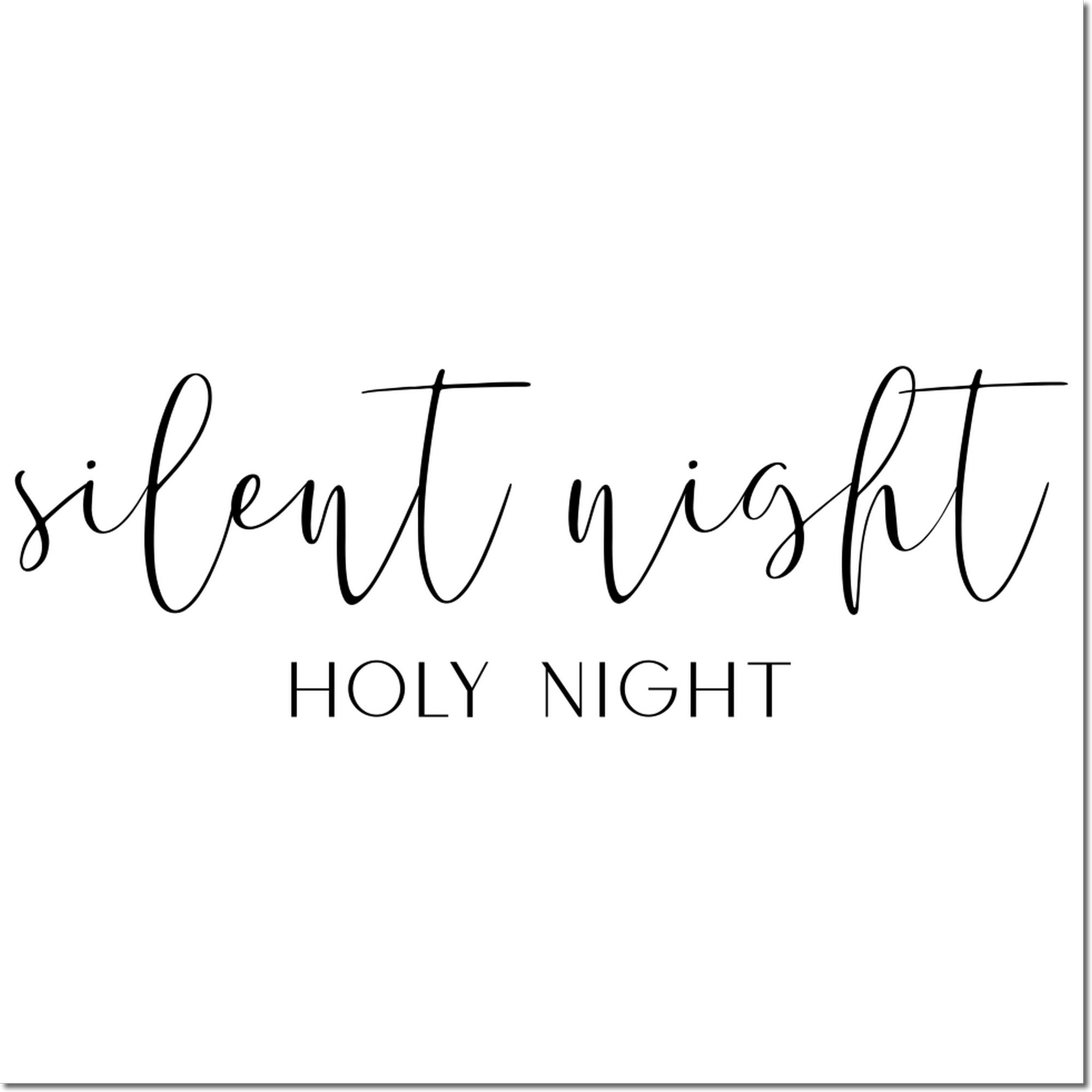 Black Silent Night / Holy Night calligraphy stamp and seal design in black on a white background.