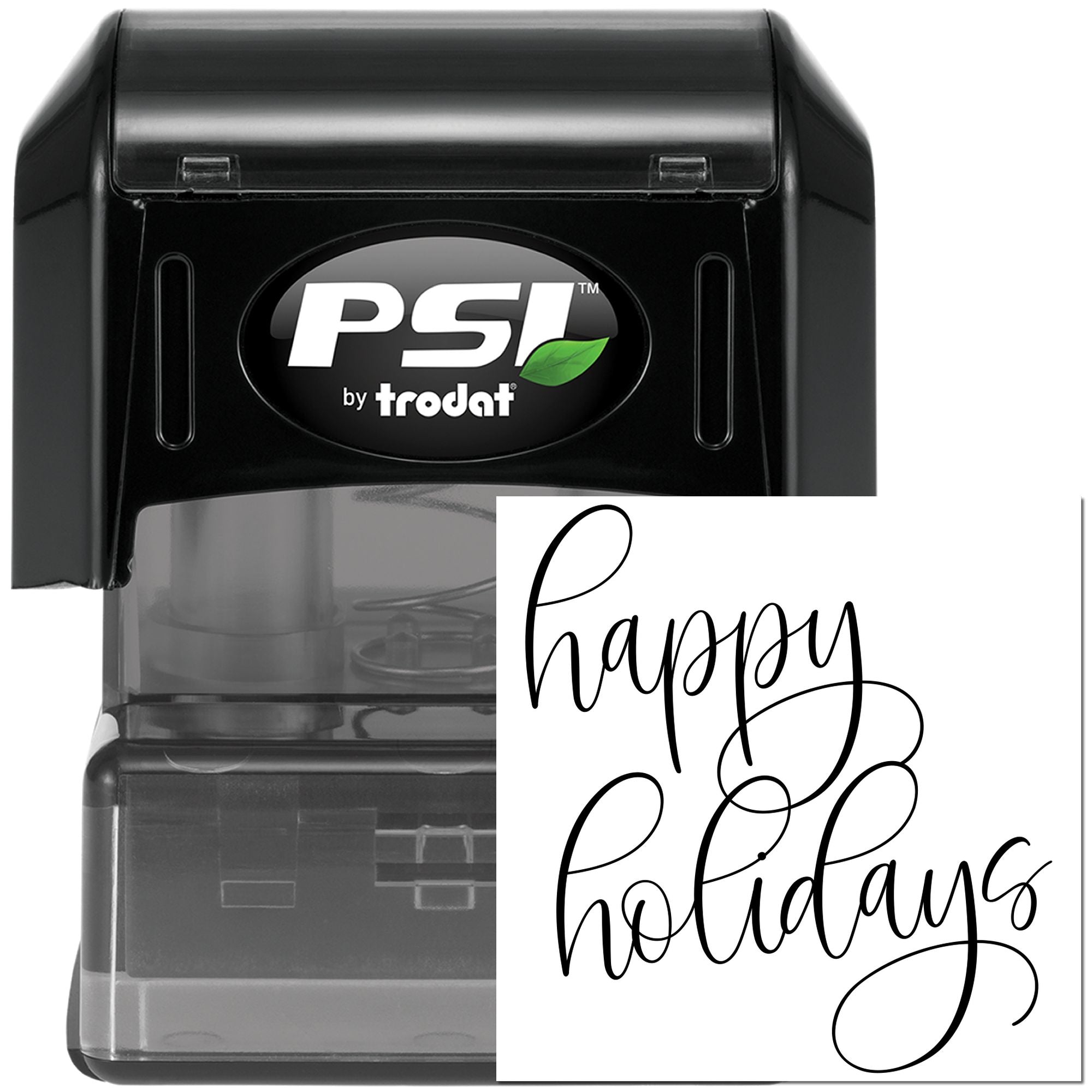 Pre-Inked Happy Holidays Card Paper Goods Stamp