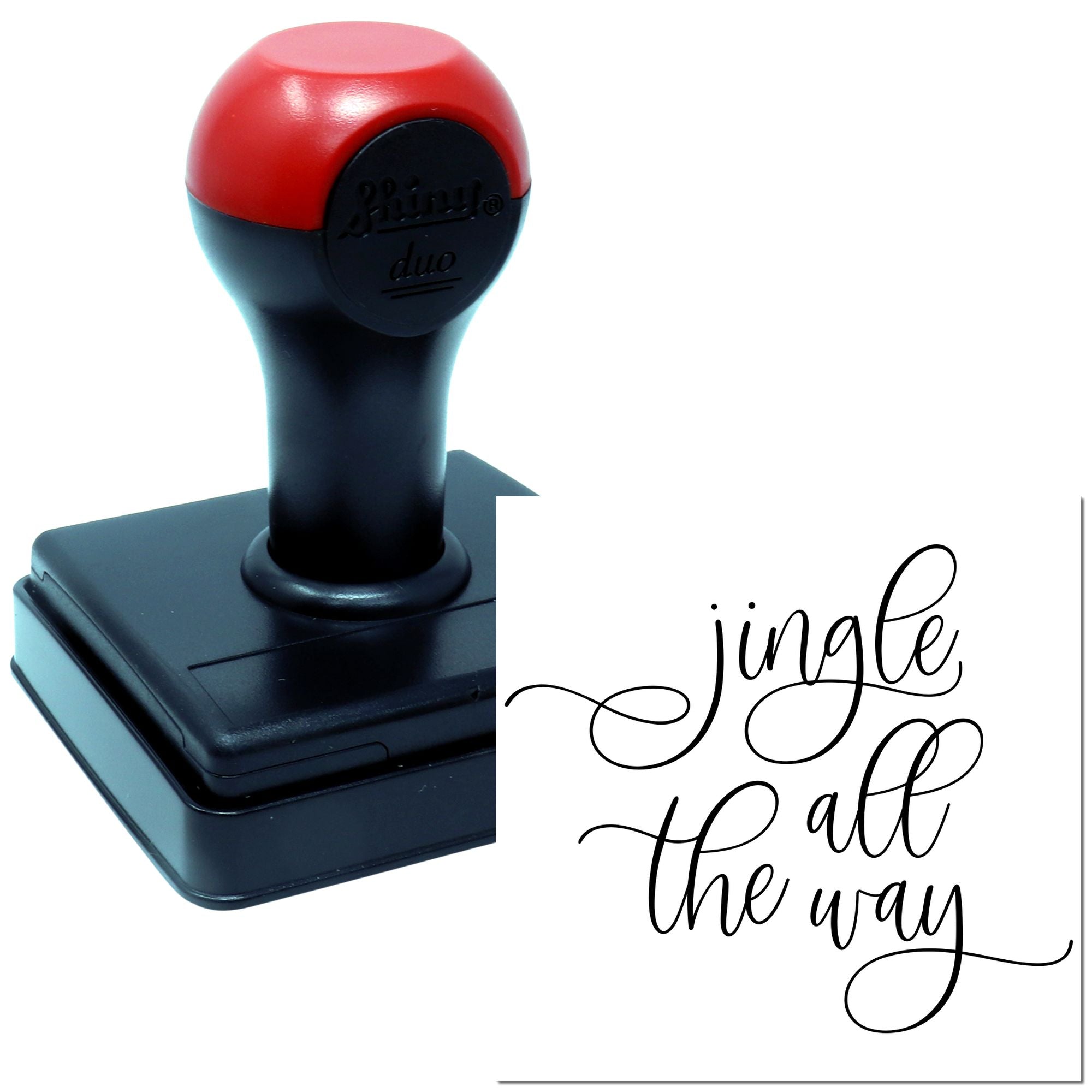 Duo Calligraphic Jingle All The Way Hand Stamp