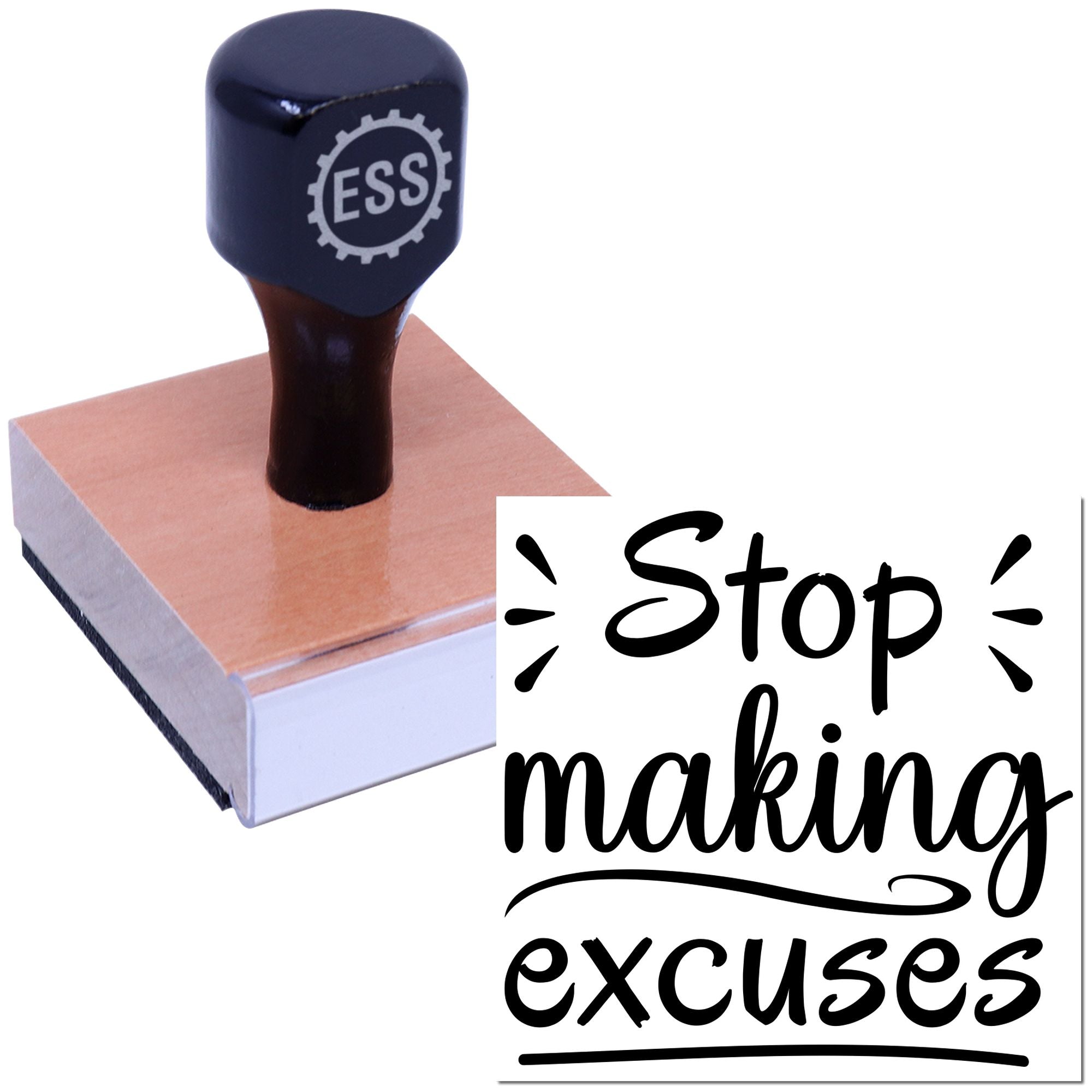 No More Excuses Scrapbooking Rubber Stamp