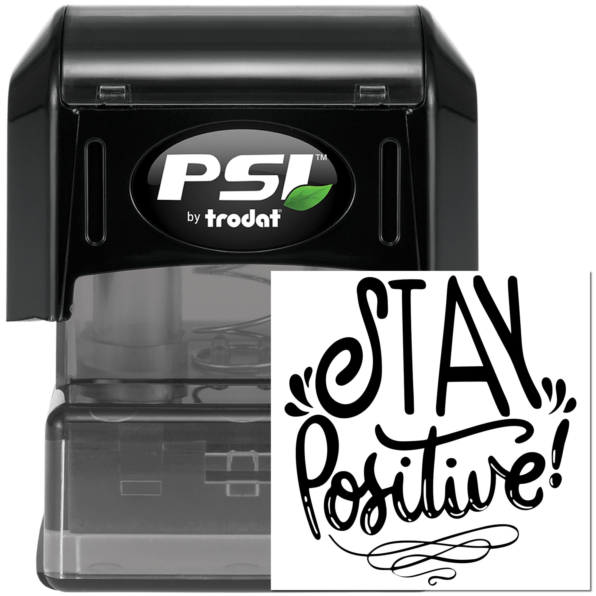 Pre-Inked Stay Positive Quote Scrapbooking Stamp