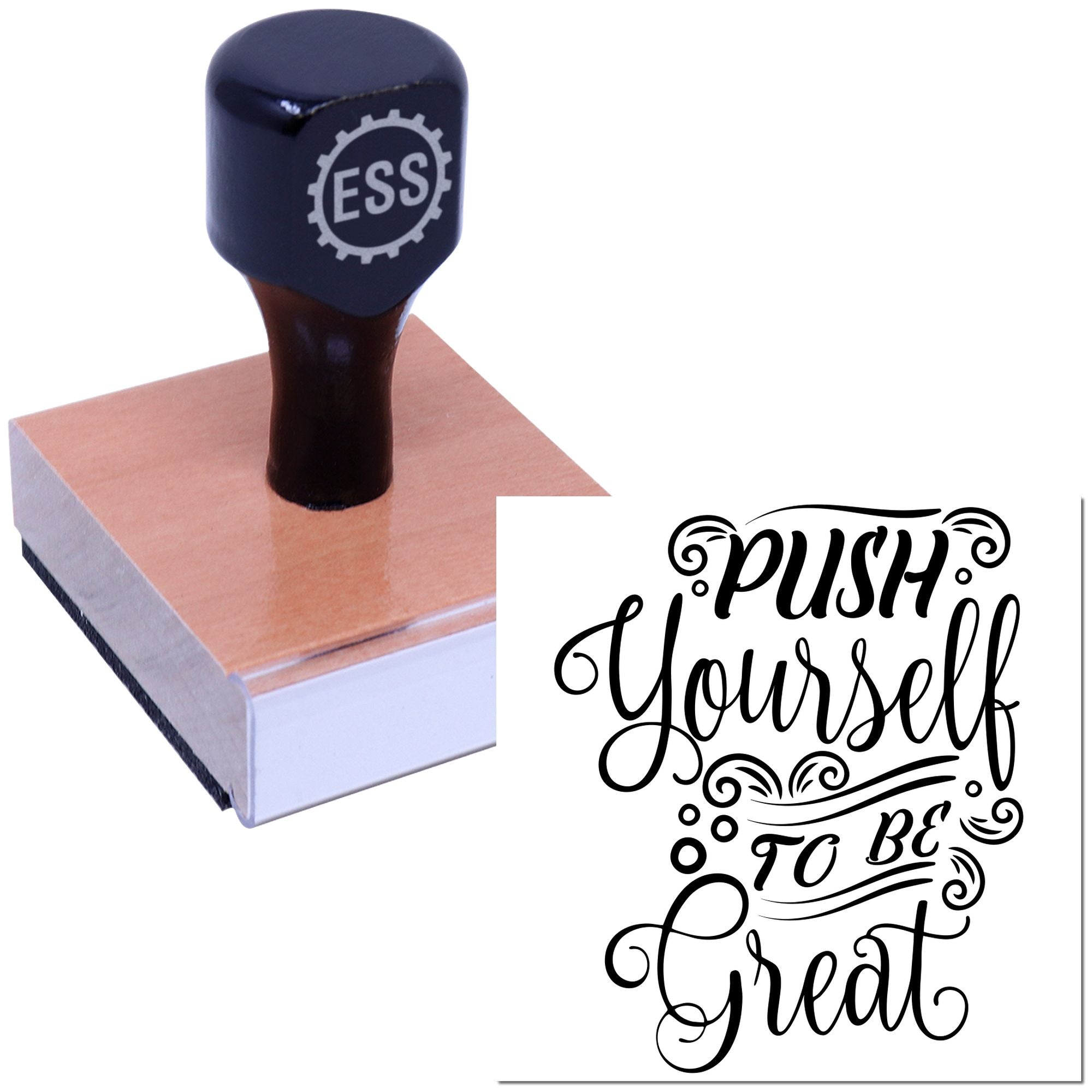 Elegant Motivational Typography Tag Rubber Stamp