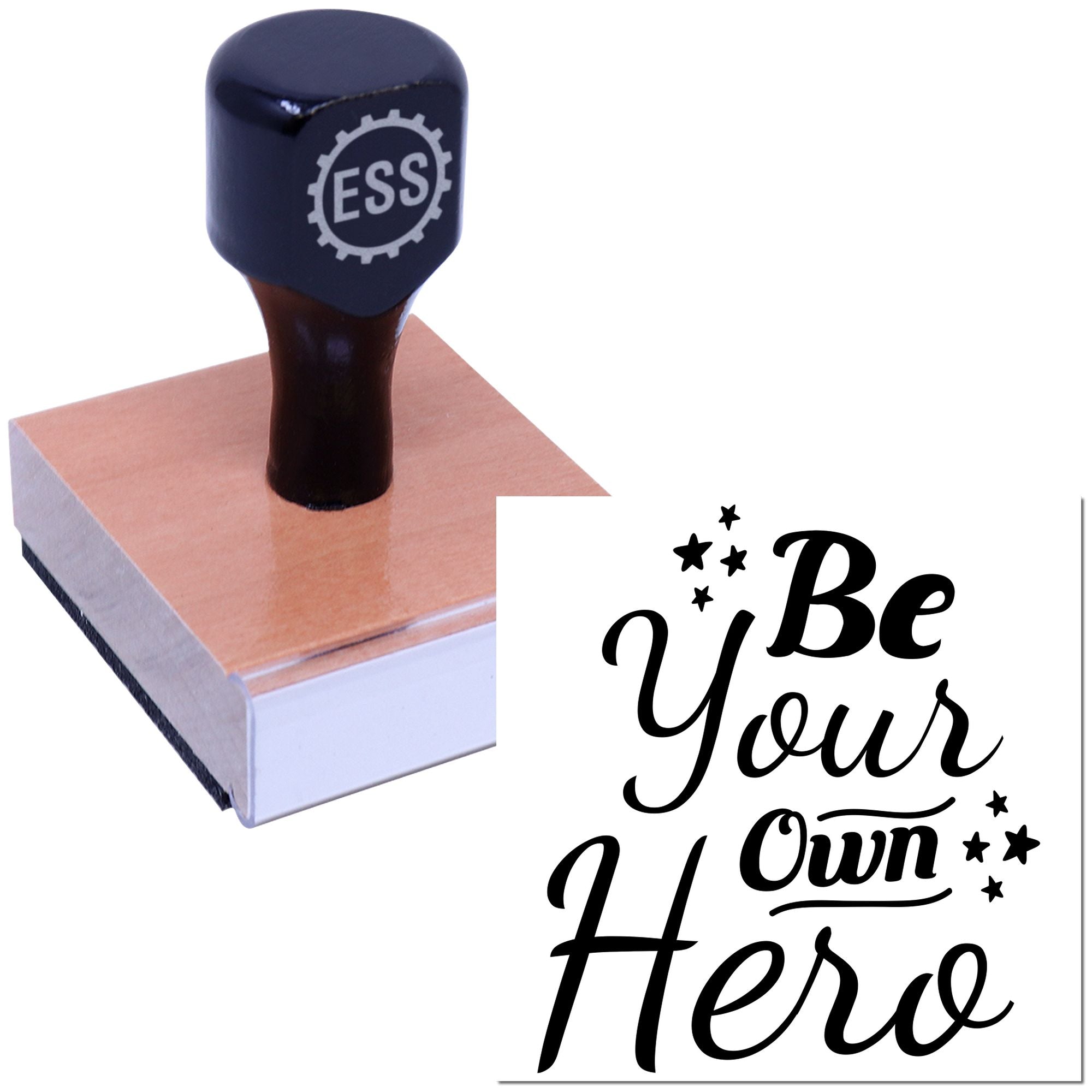 Inspiring Heroic Typography Greeting Card Rubber Stamp